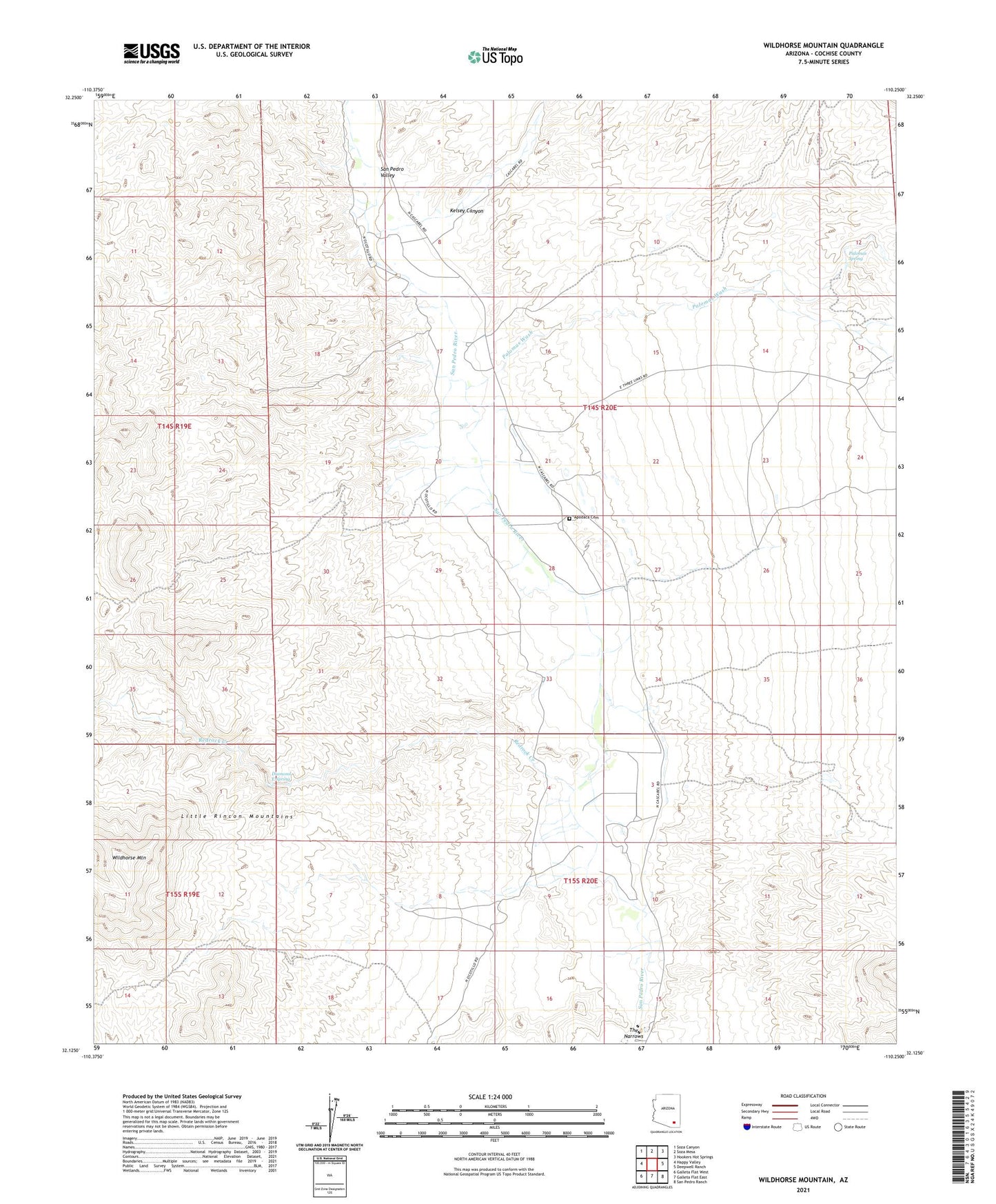 Wildhorse Mountain Arizona US Topo Map Image