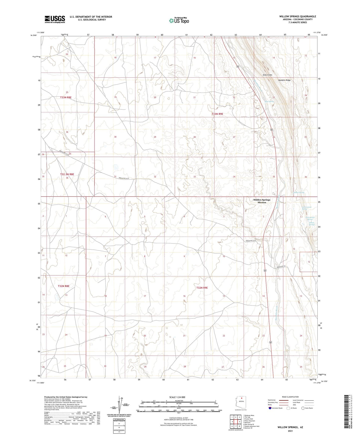 Willow Springs Arizona US Topo Map Image