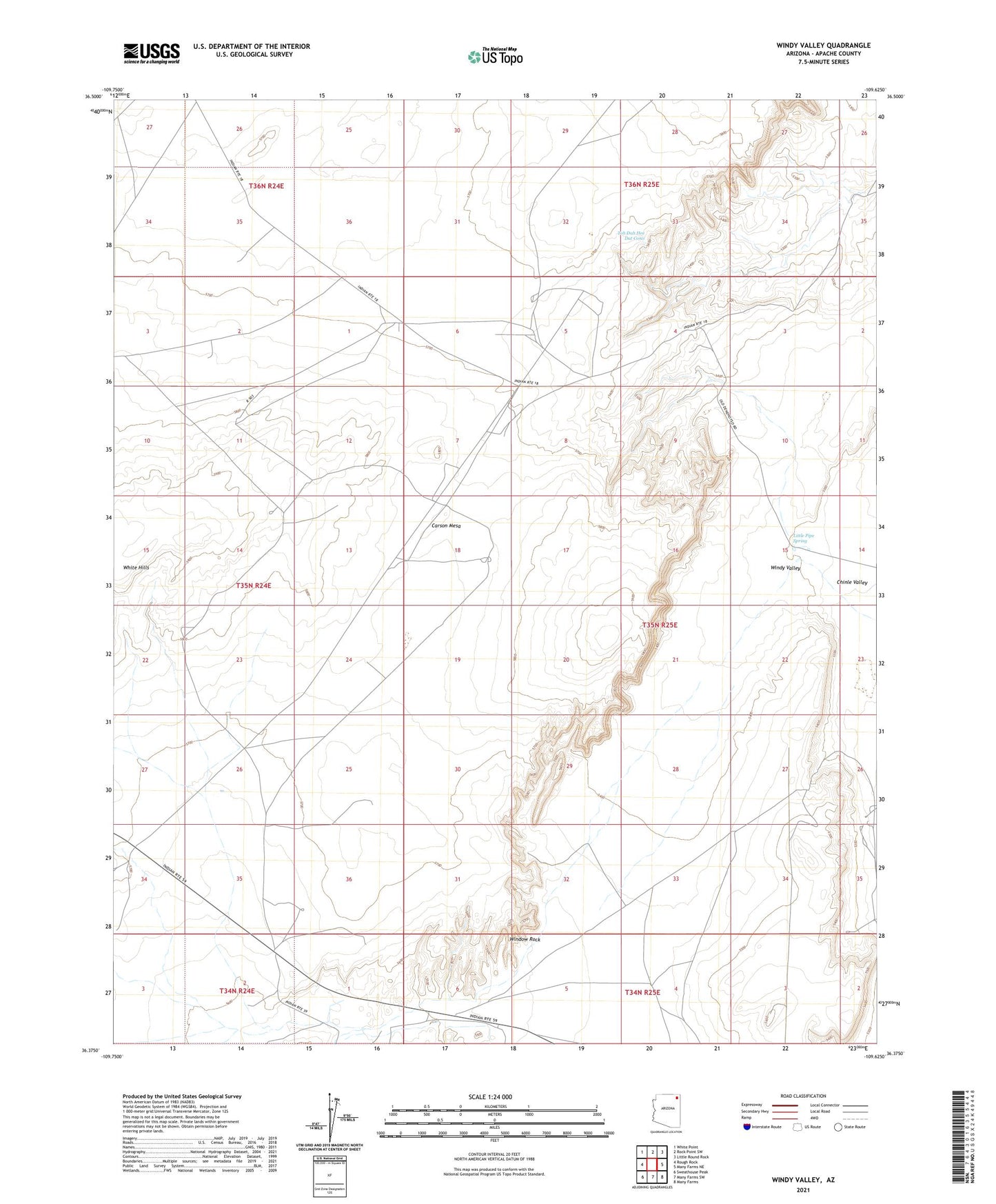 Windy Valley Arizona US Topo Map Image
