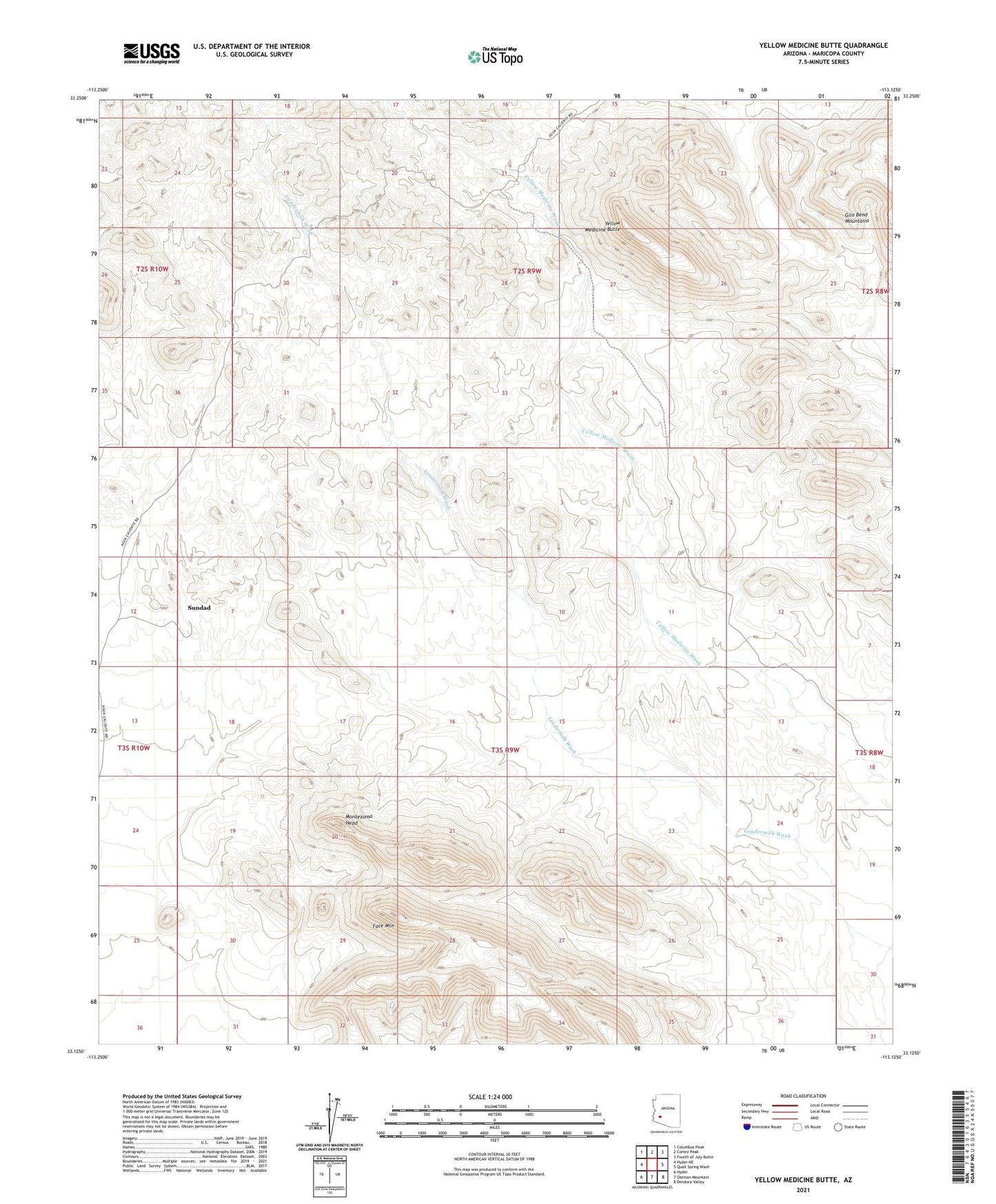 Yellow Medicine Butte Arizona US Topo Map Image