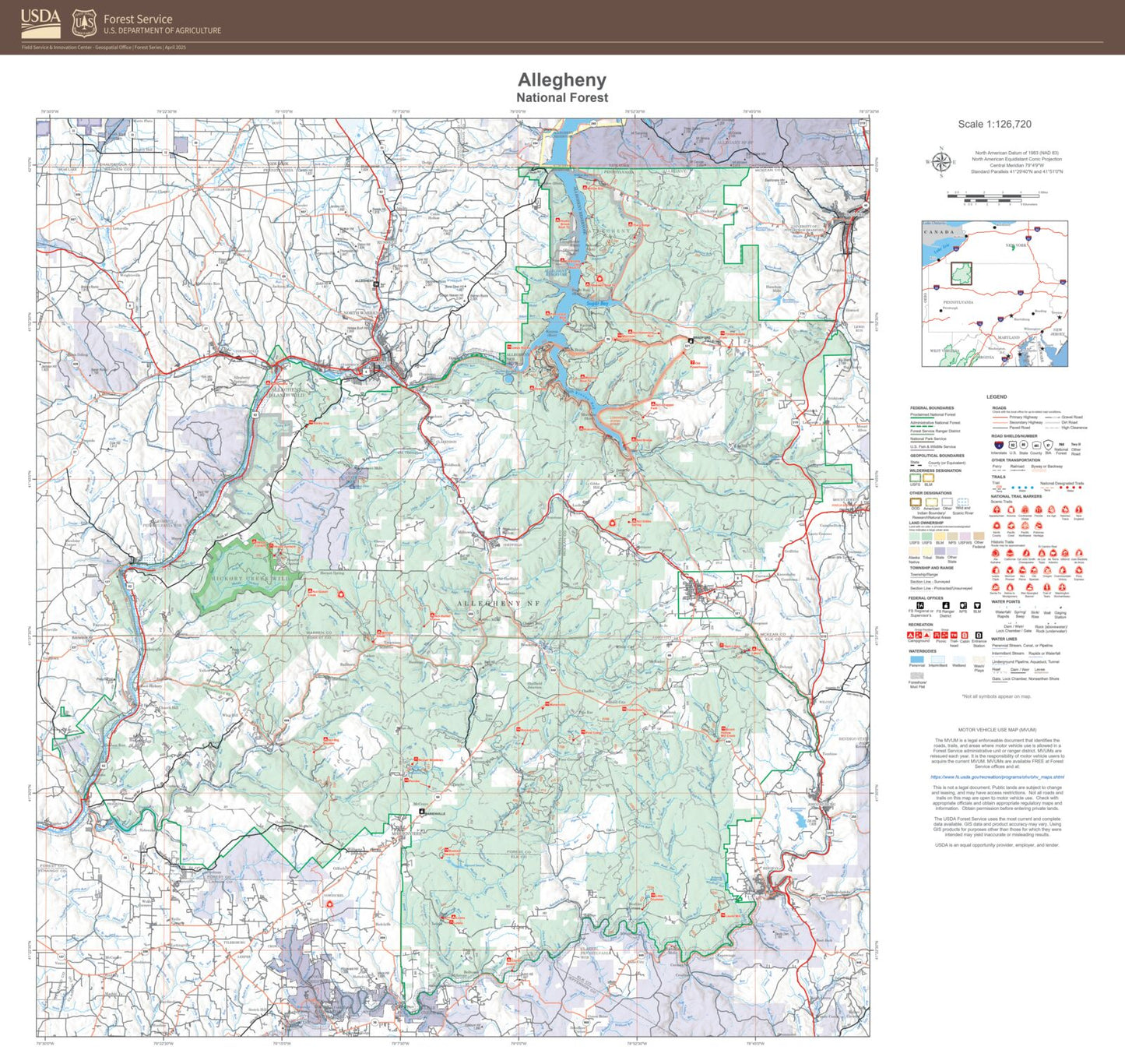 Allegheny National Forest Map