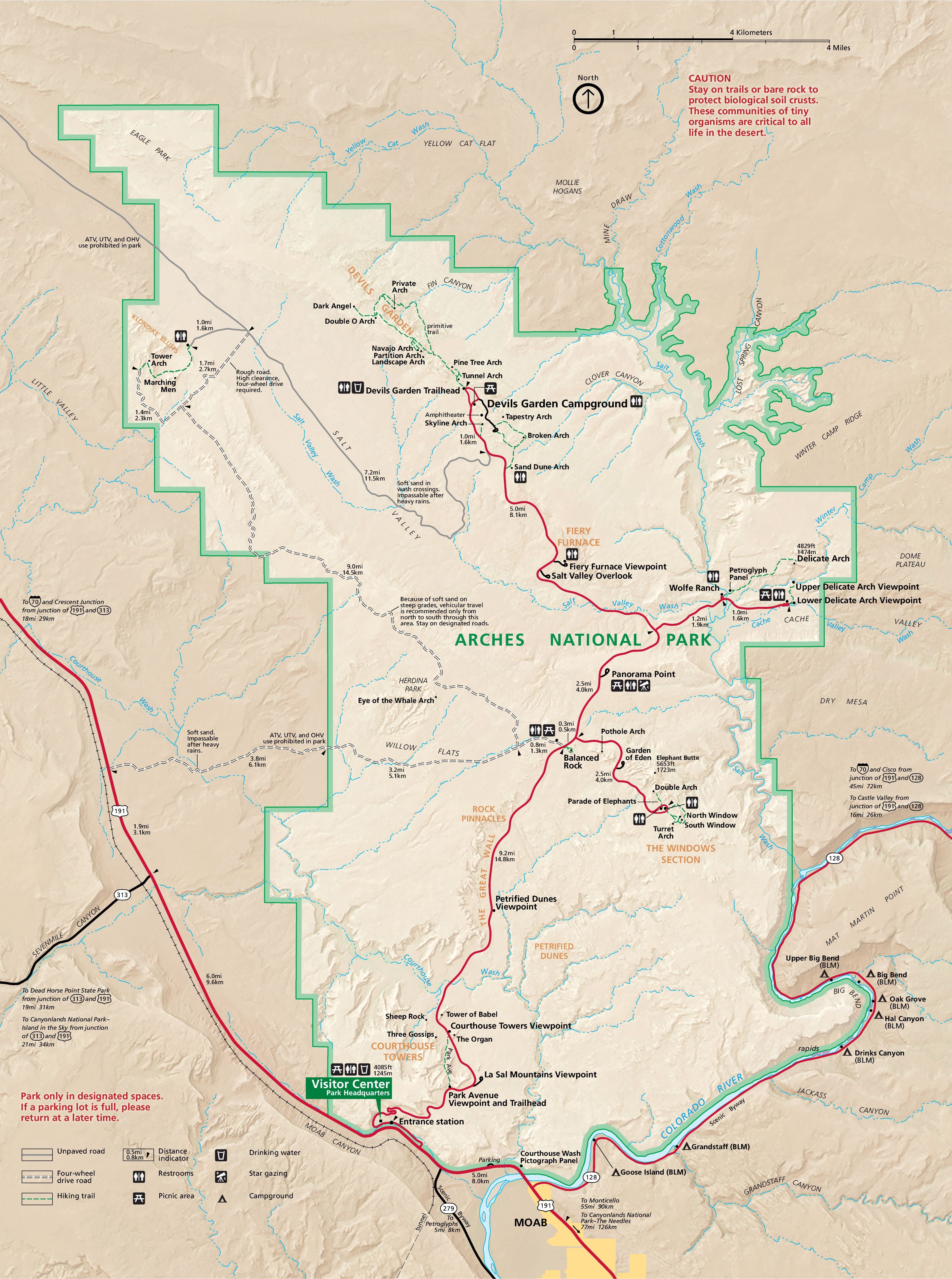 Good Arches National Park Topographic Map Print