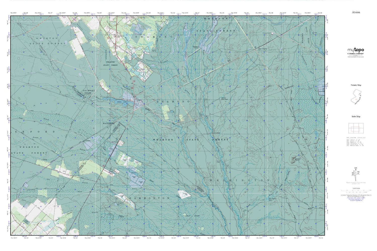 Atsion MyTopo Explorer Series Map Image