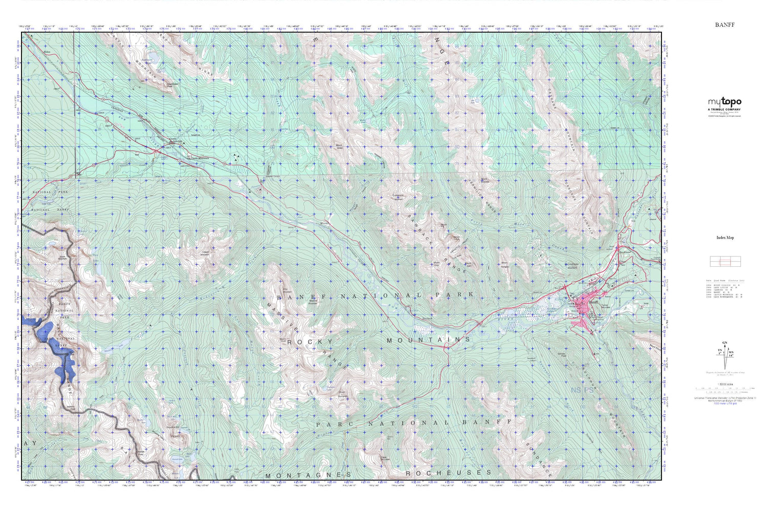 Banff MyTopo Explorer Series Map Image
