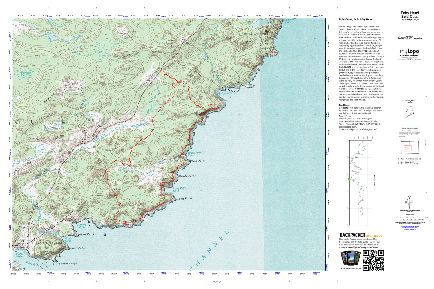 Fairy Head Map (Bold Coast, Maine) Image
