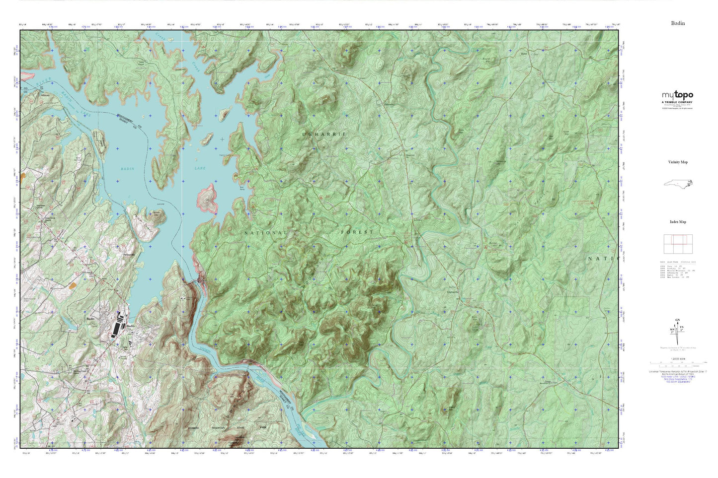 Badin MyTopo Explorer Series Map Image