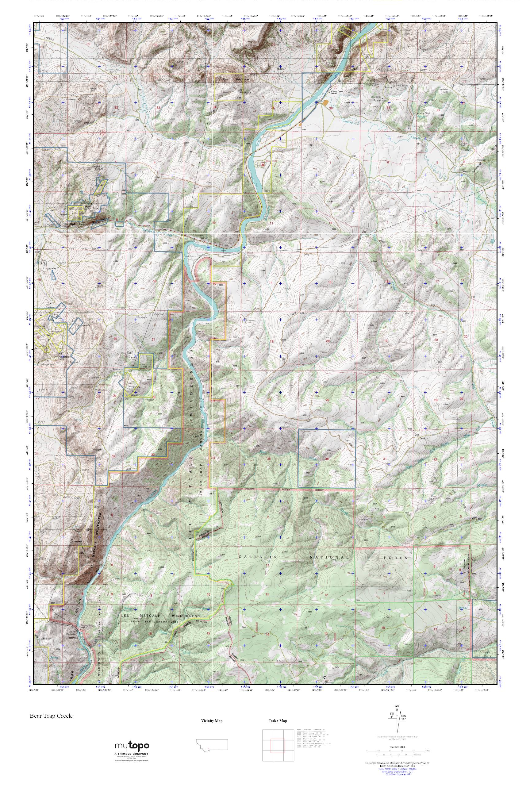 【maporoページ】 Bear Trap Creek MyTopo Explorer Series Map – MyTopo Map Store