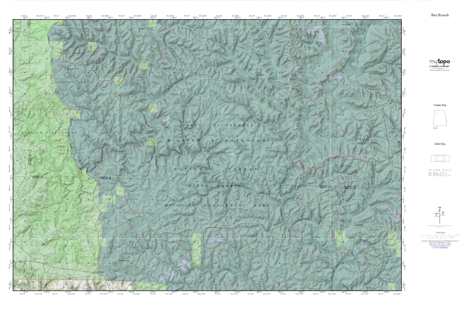 Bee Branch MyTopo Explorer Series Map Image