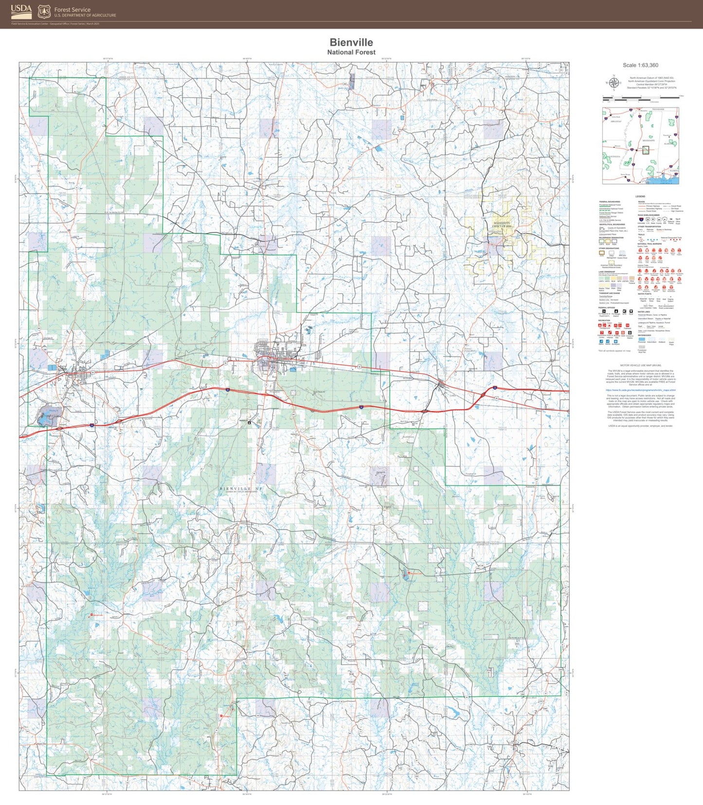 Bienville National Forest Map