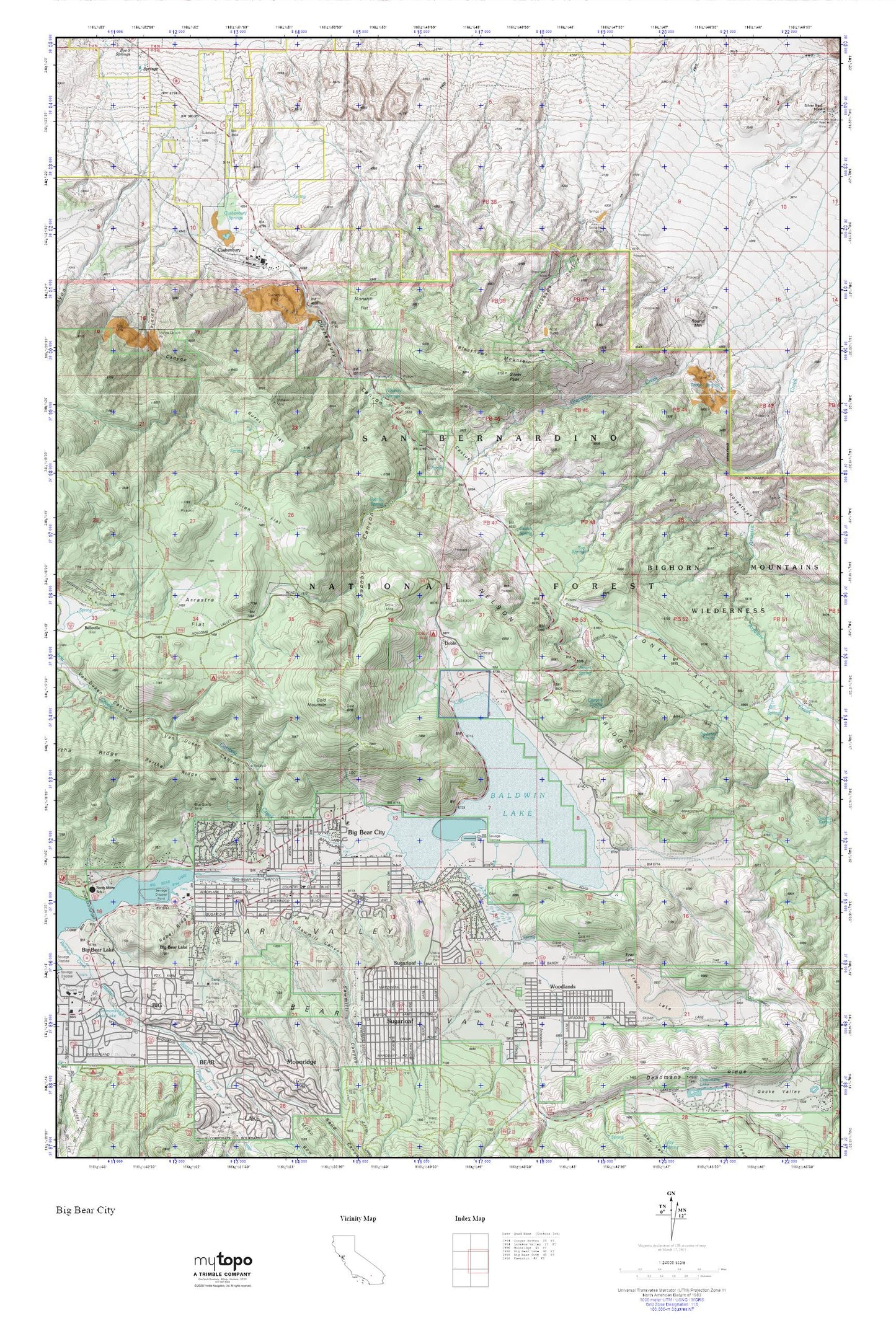 Big Bear City MyTopo Explorer Series Map Image