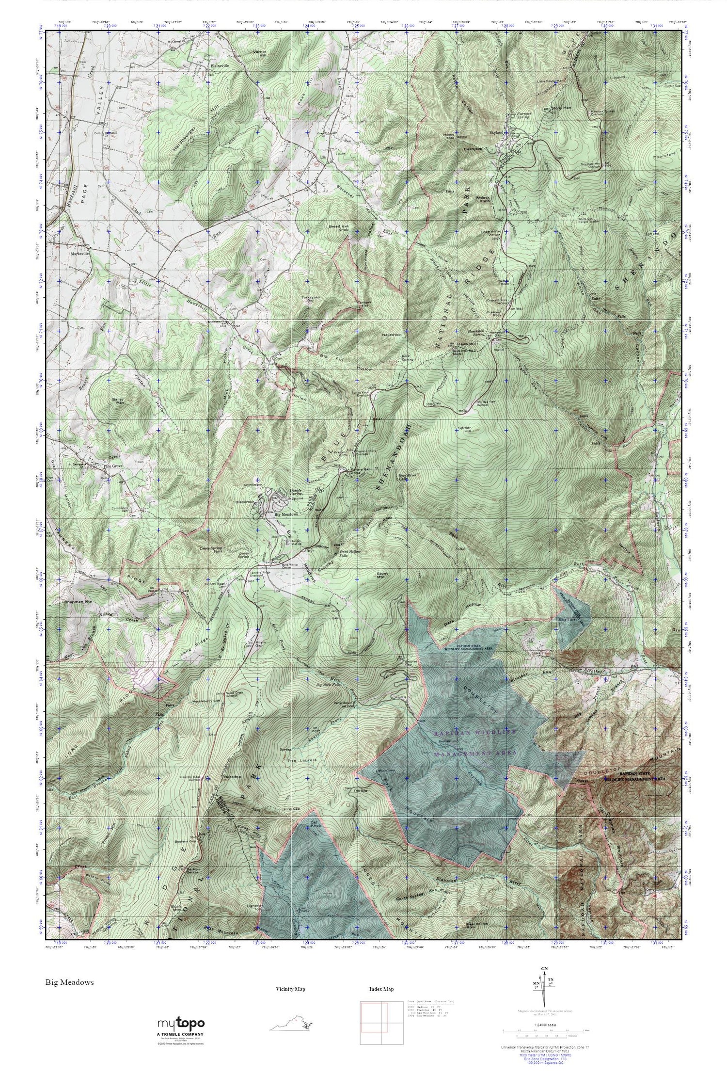 Big Meadows MyTopo Explorer Series Map Image