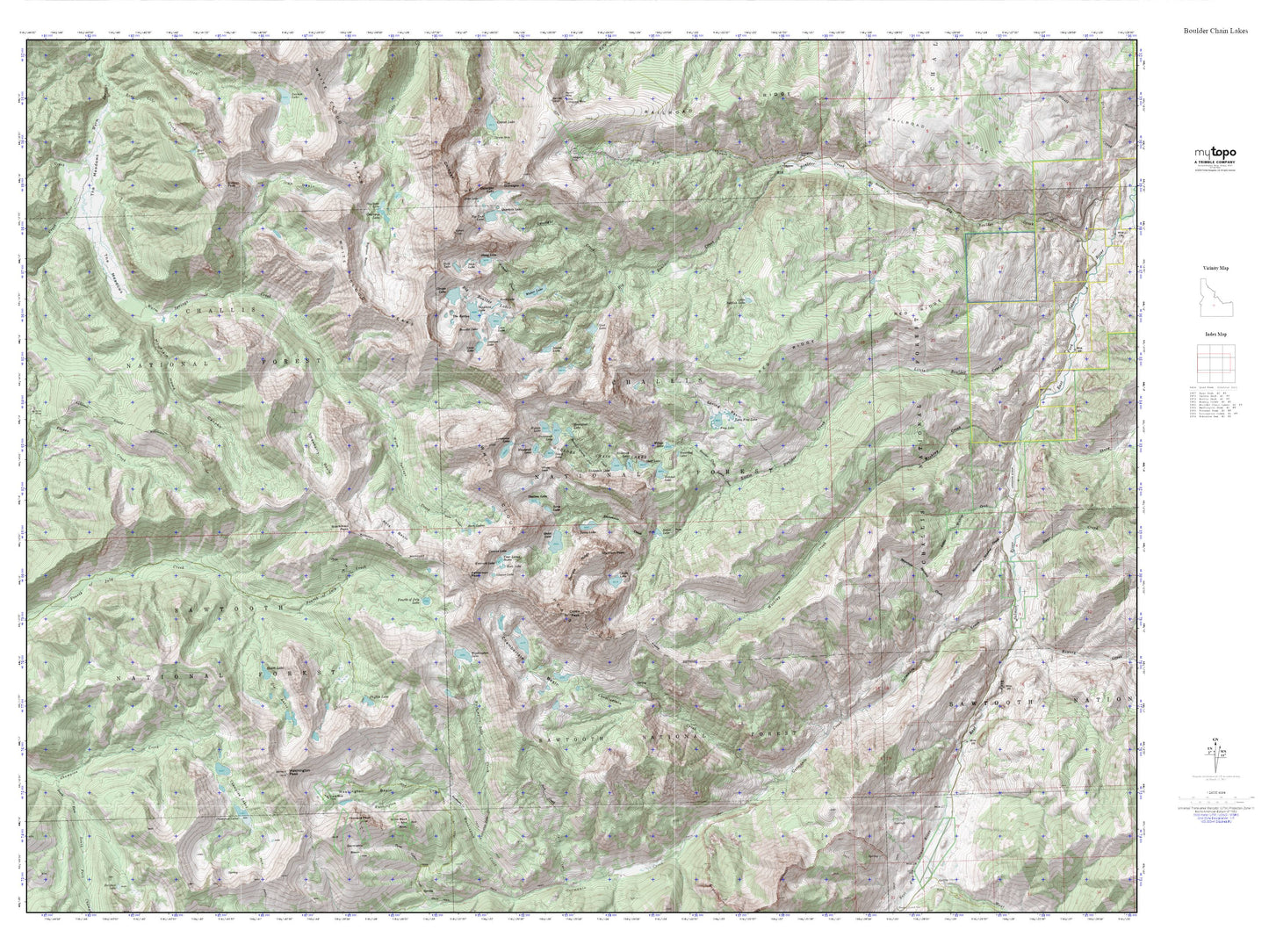 Boulder Chain Lakes MyTopo Explorer Series Map Image