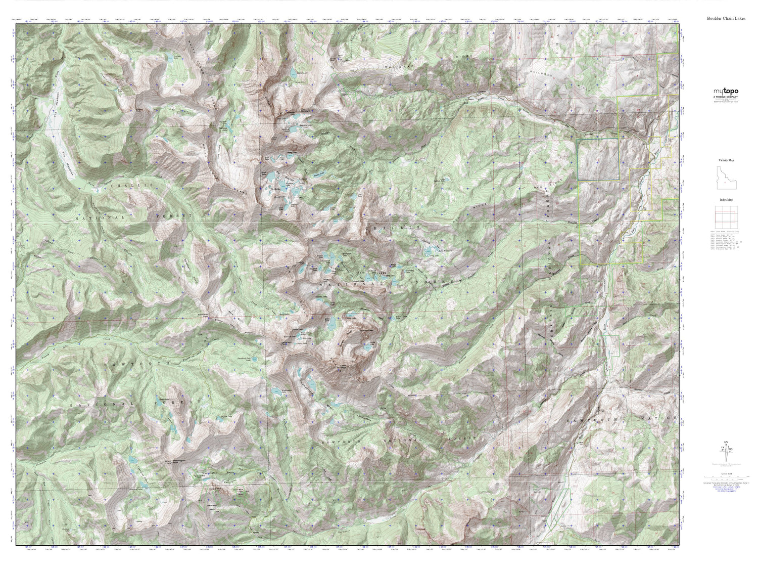 Boulder Chain Lakes MyTopo Explorer Series Map Image