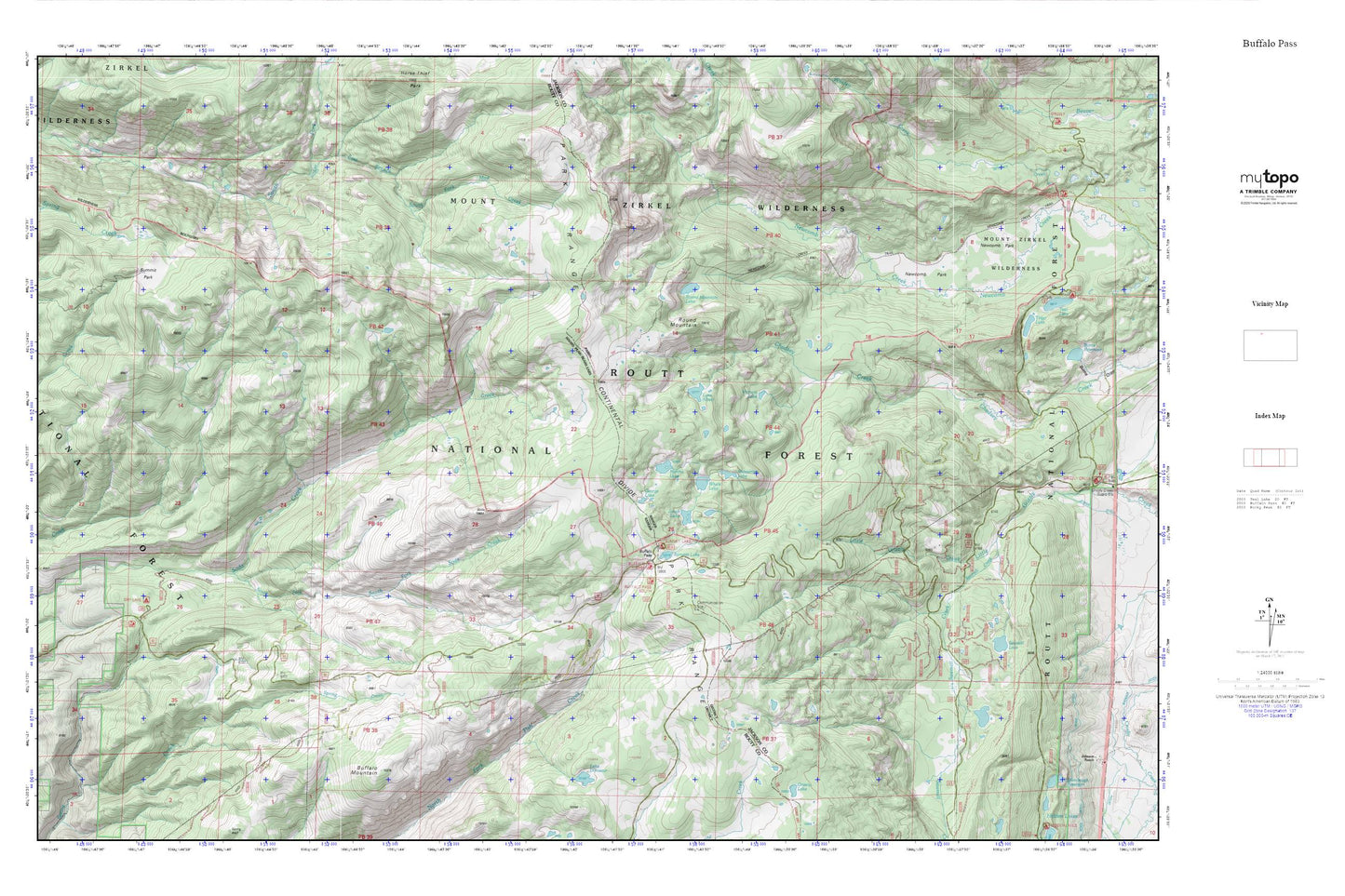 Buffalo Pass MyTopo Explorer Series Map Image