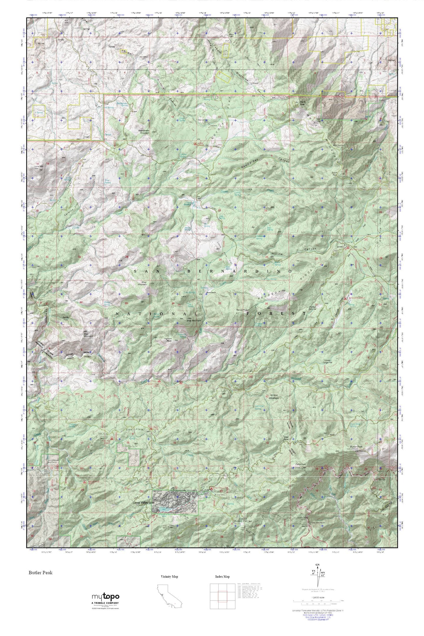 Butler Peak MyTopo Explorer Series Map Image