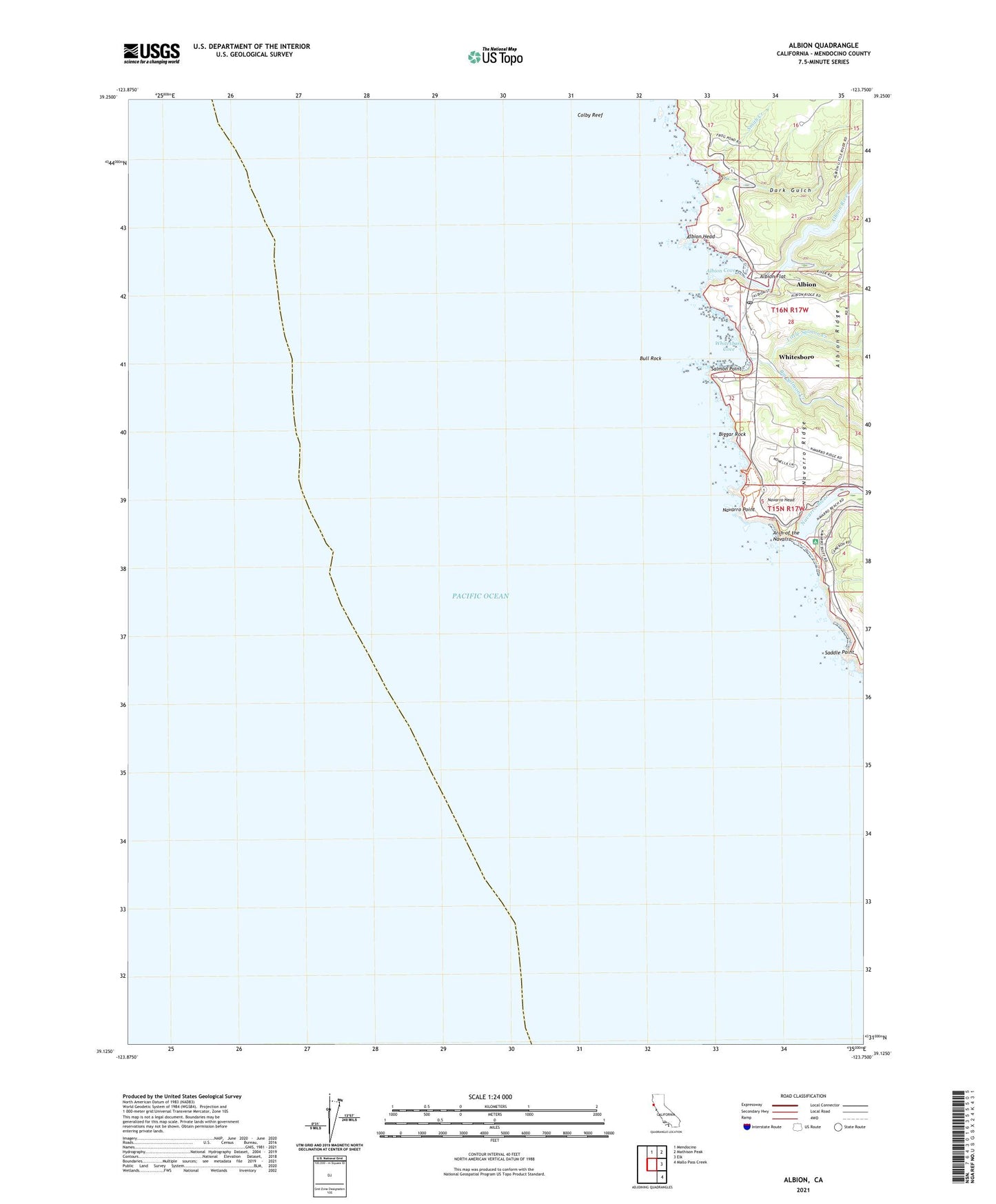 Albion California US Topo Map Image