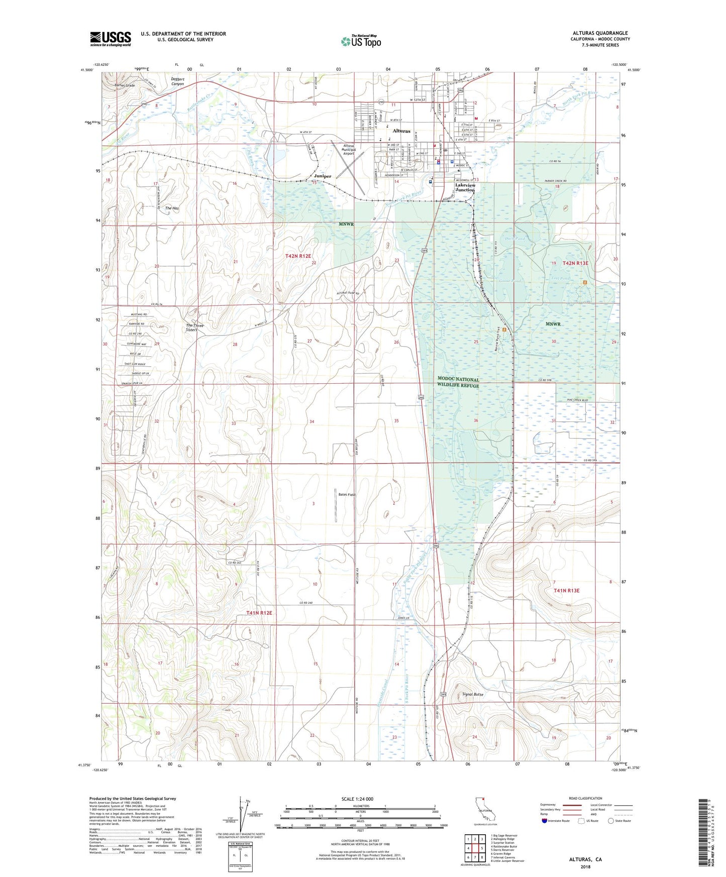 Alturas California US Topo Map Image