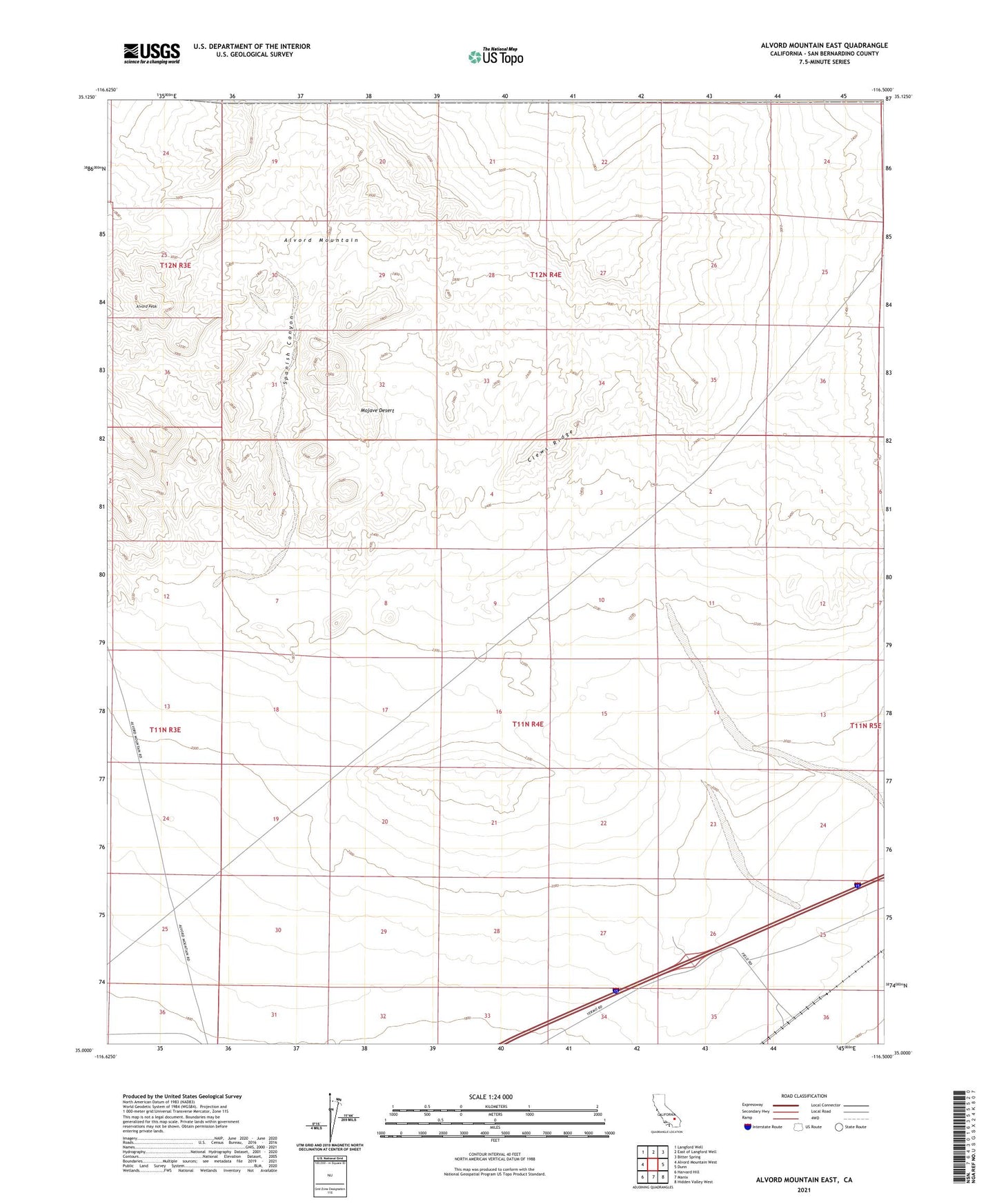 Alvord Mountain East California US Topo Map Image
