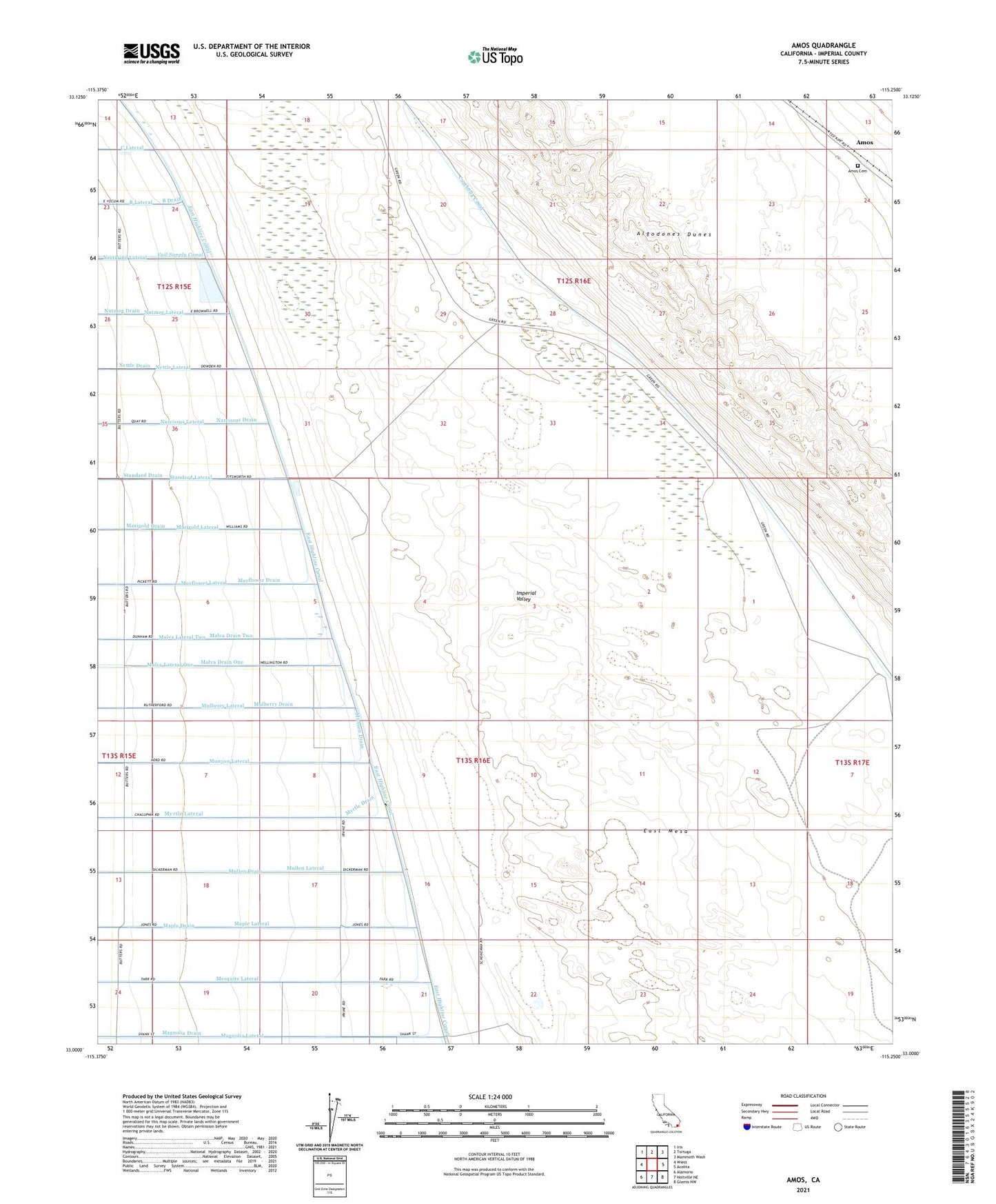 Amos California US Topo Map Image