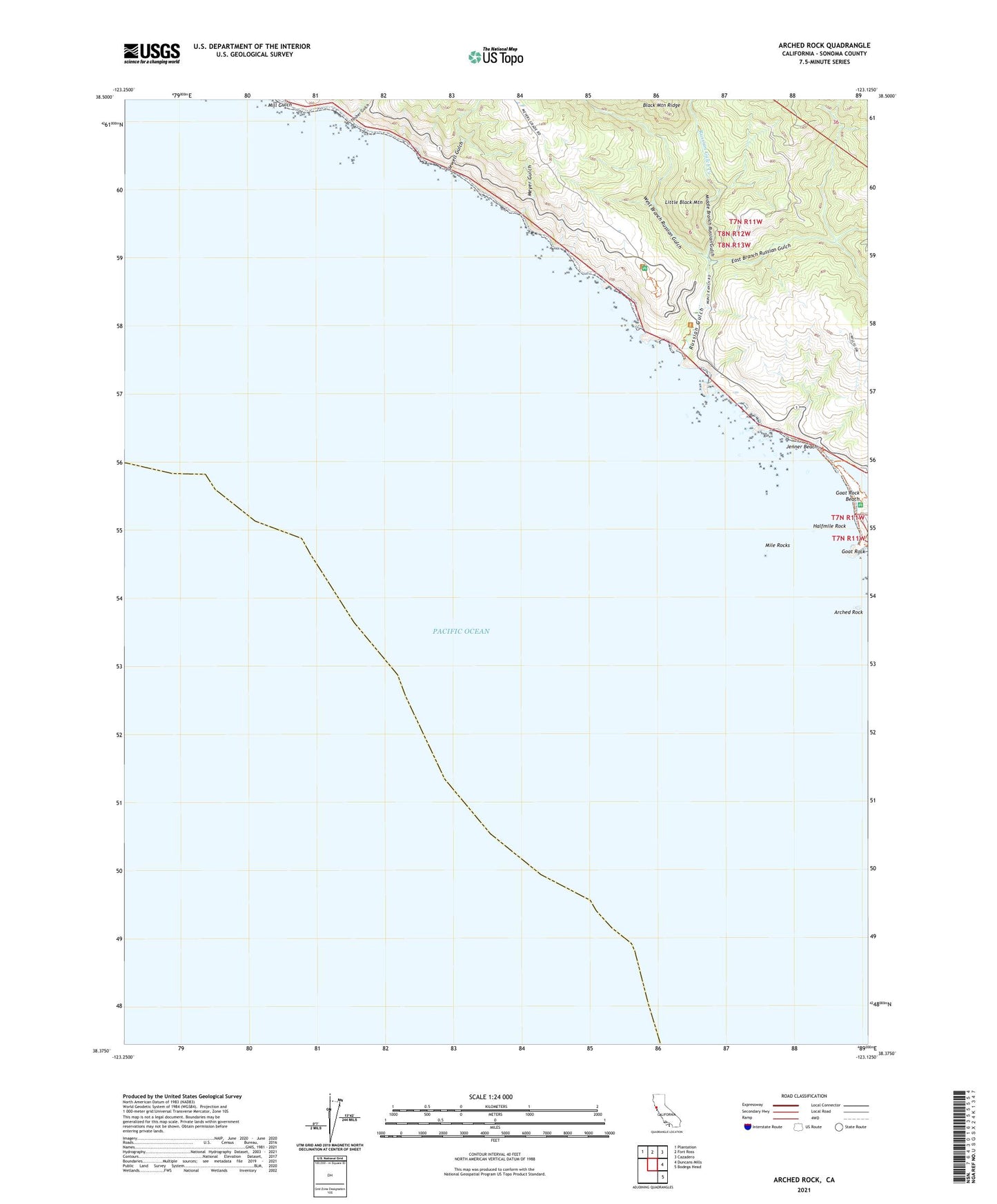 Arched Rock California US Topo Map Image