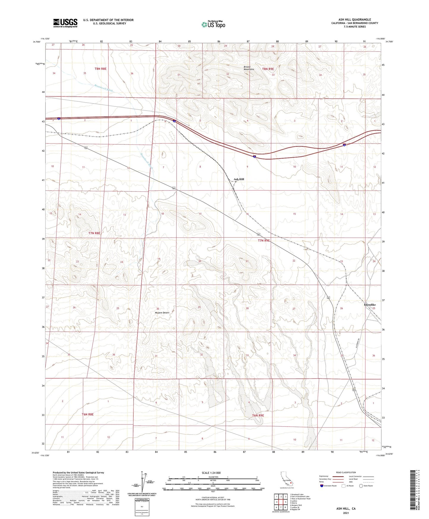 Ash Hill California US Topo Map Image