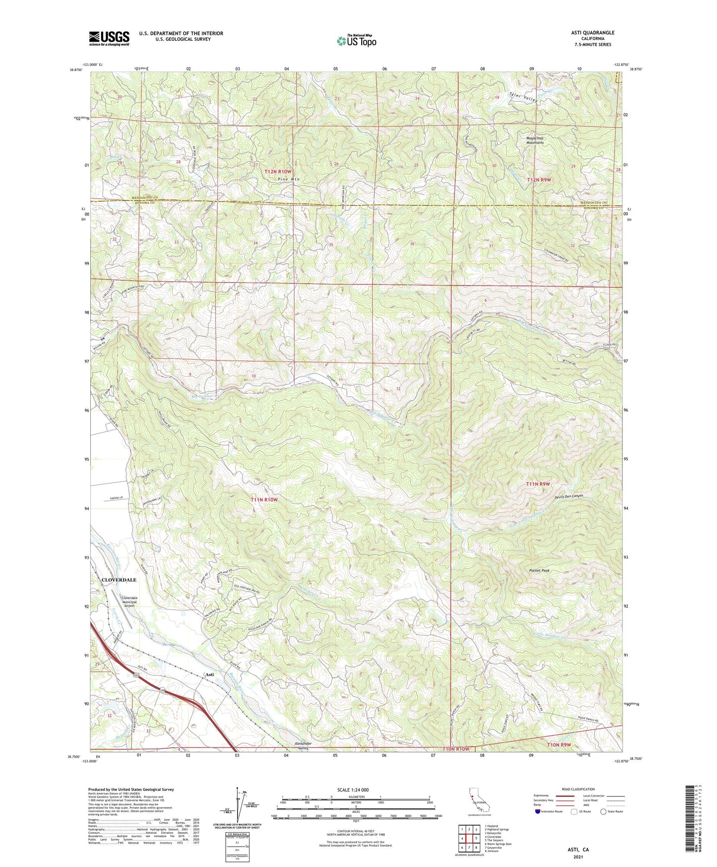 Asti California US Topo Map Image