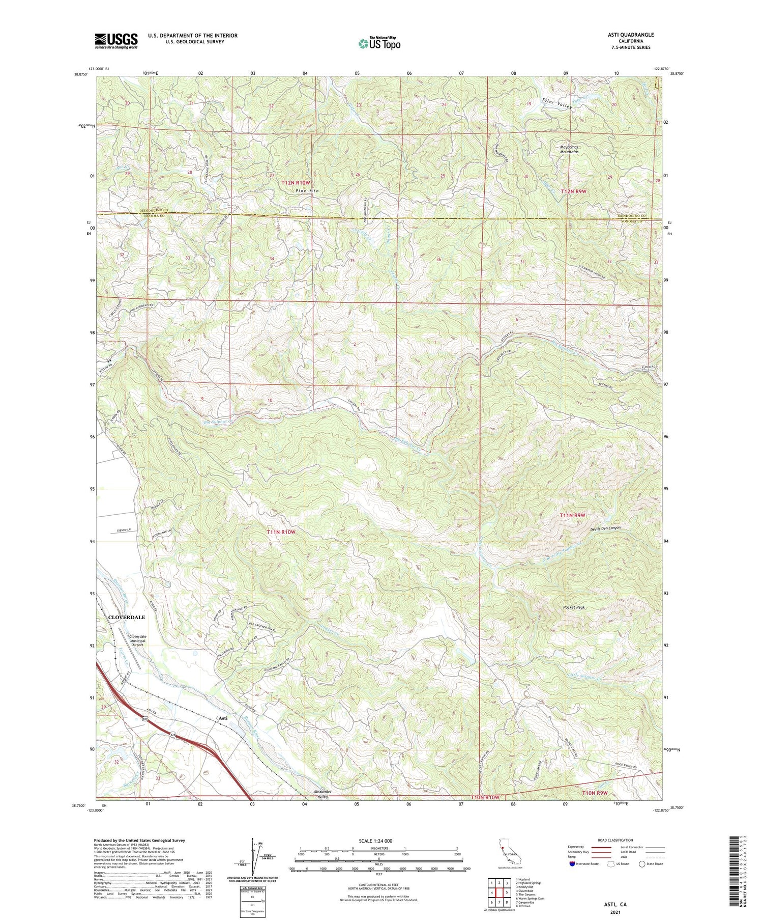Asti California US Topo Map Image
