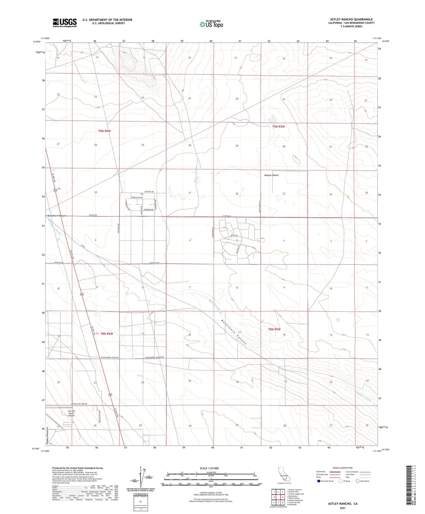 Astley Rancho California US Topo Map Image