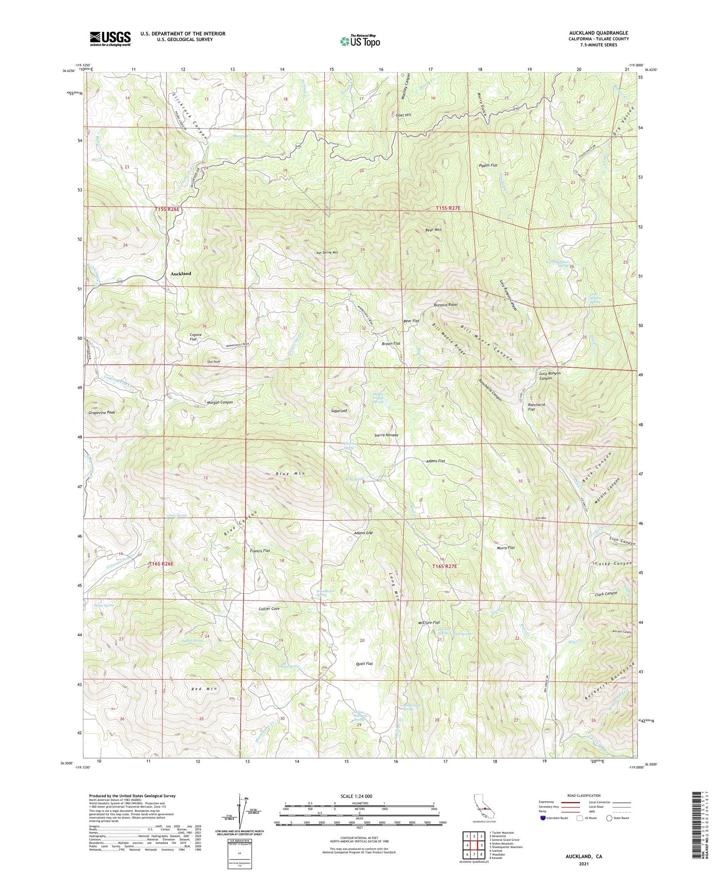 Auckland California US Topo Map Image