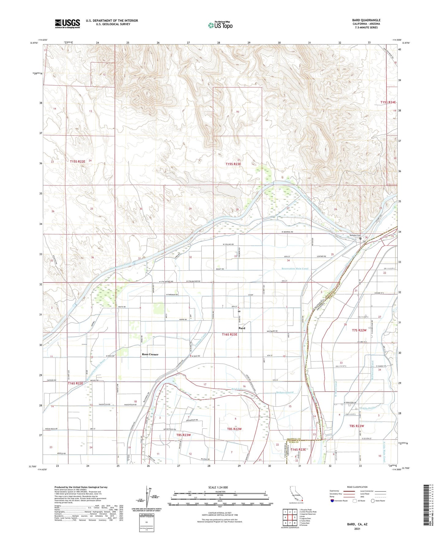 Bard California US Topo Map Image