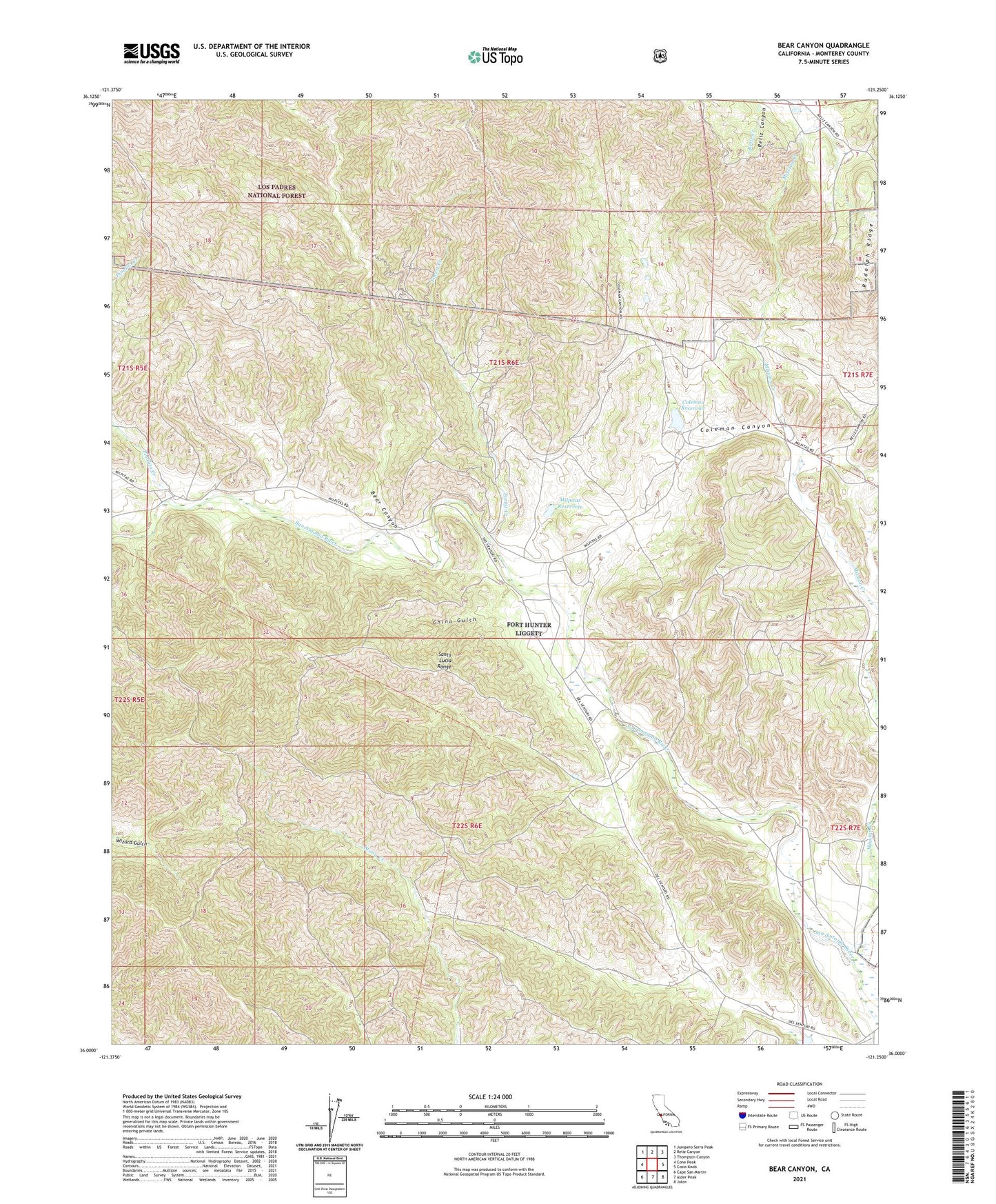 Bear Canyon California US Topo Map Image