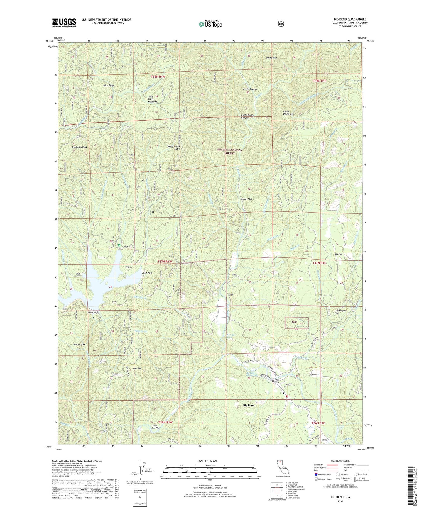 Big Bend California US Topo Map Image