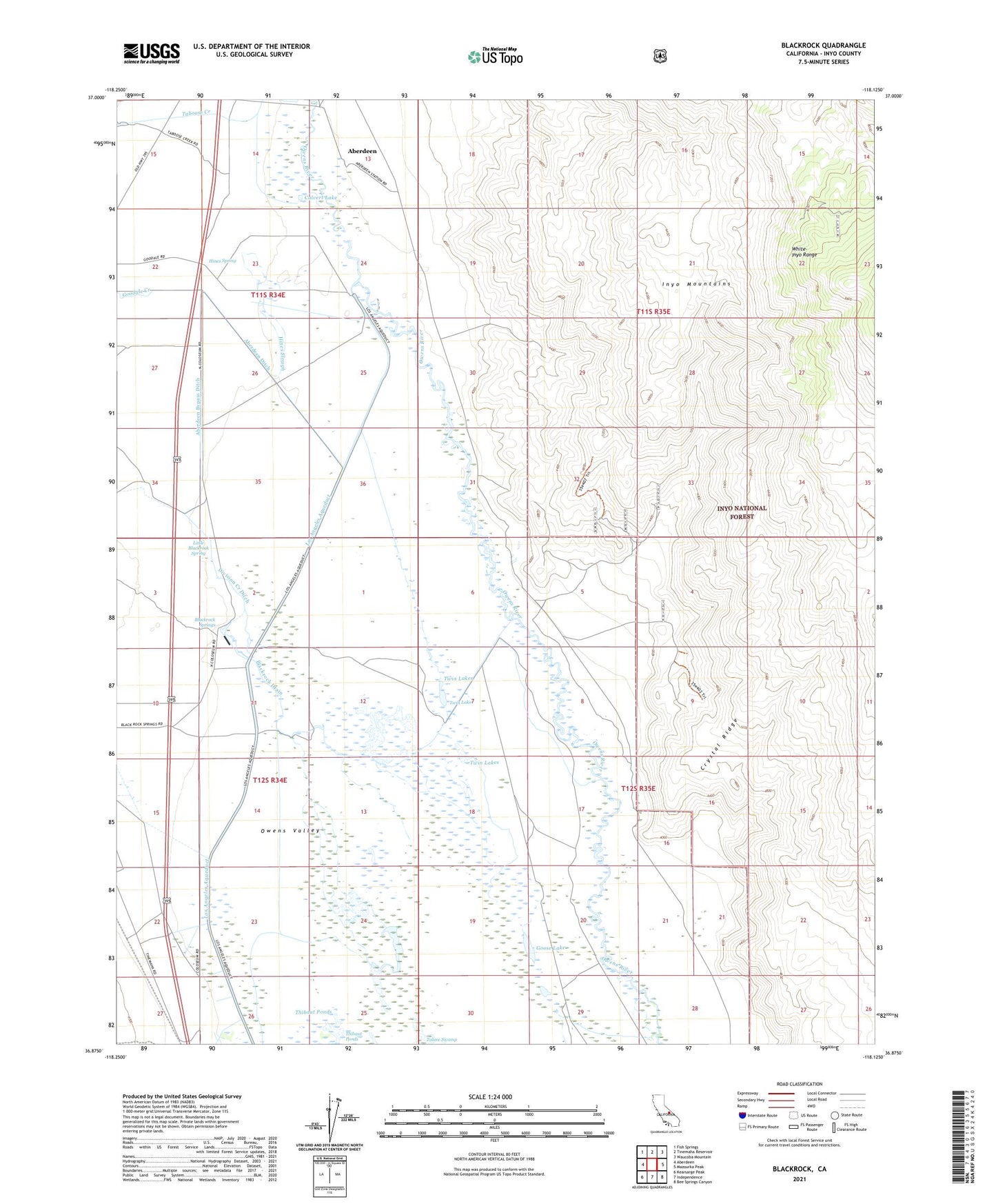 Blackrock California US Topo Map Image