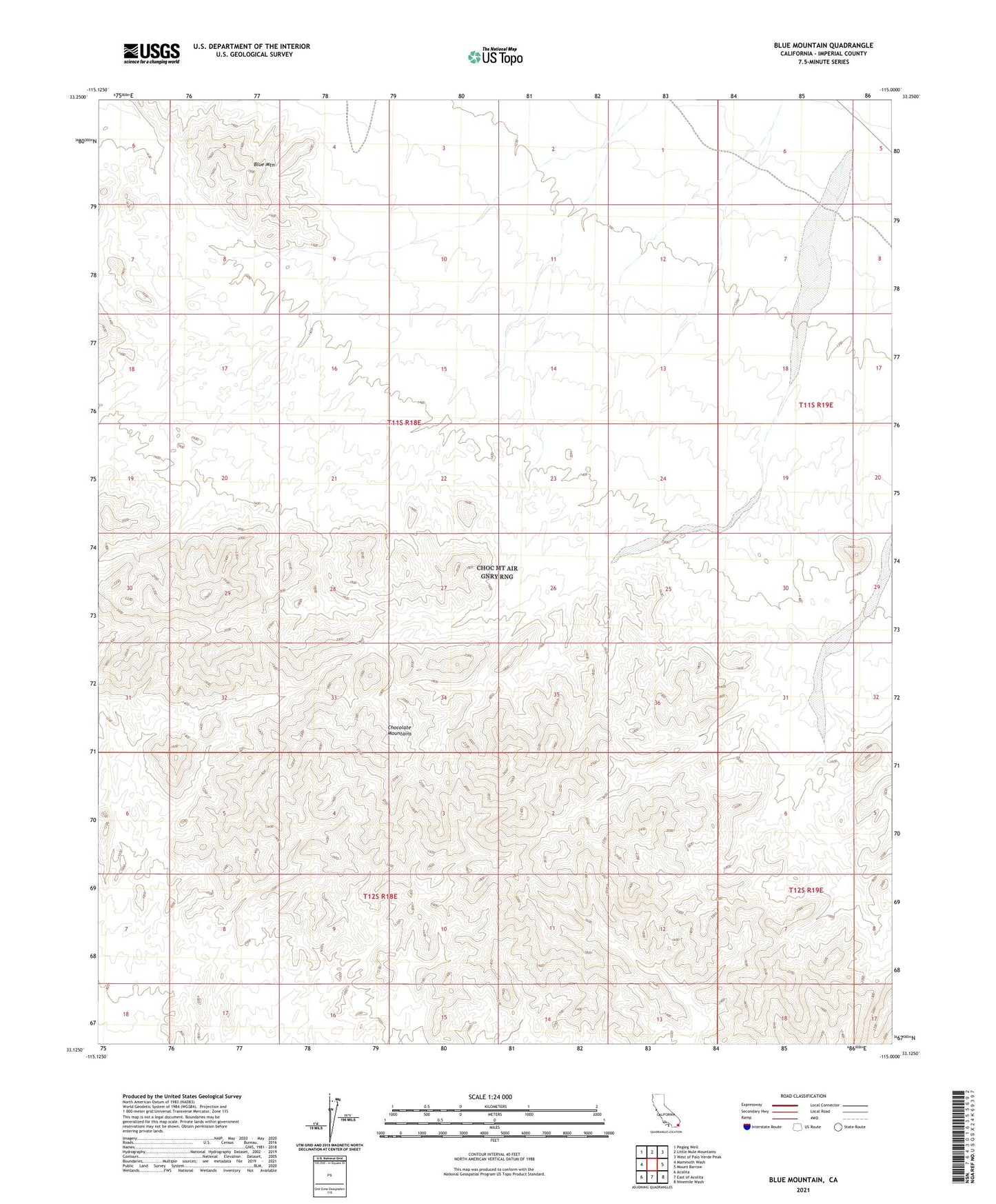 Blue Mountain California US Topo Map Image