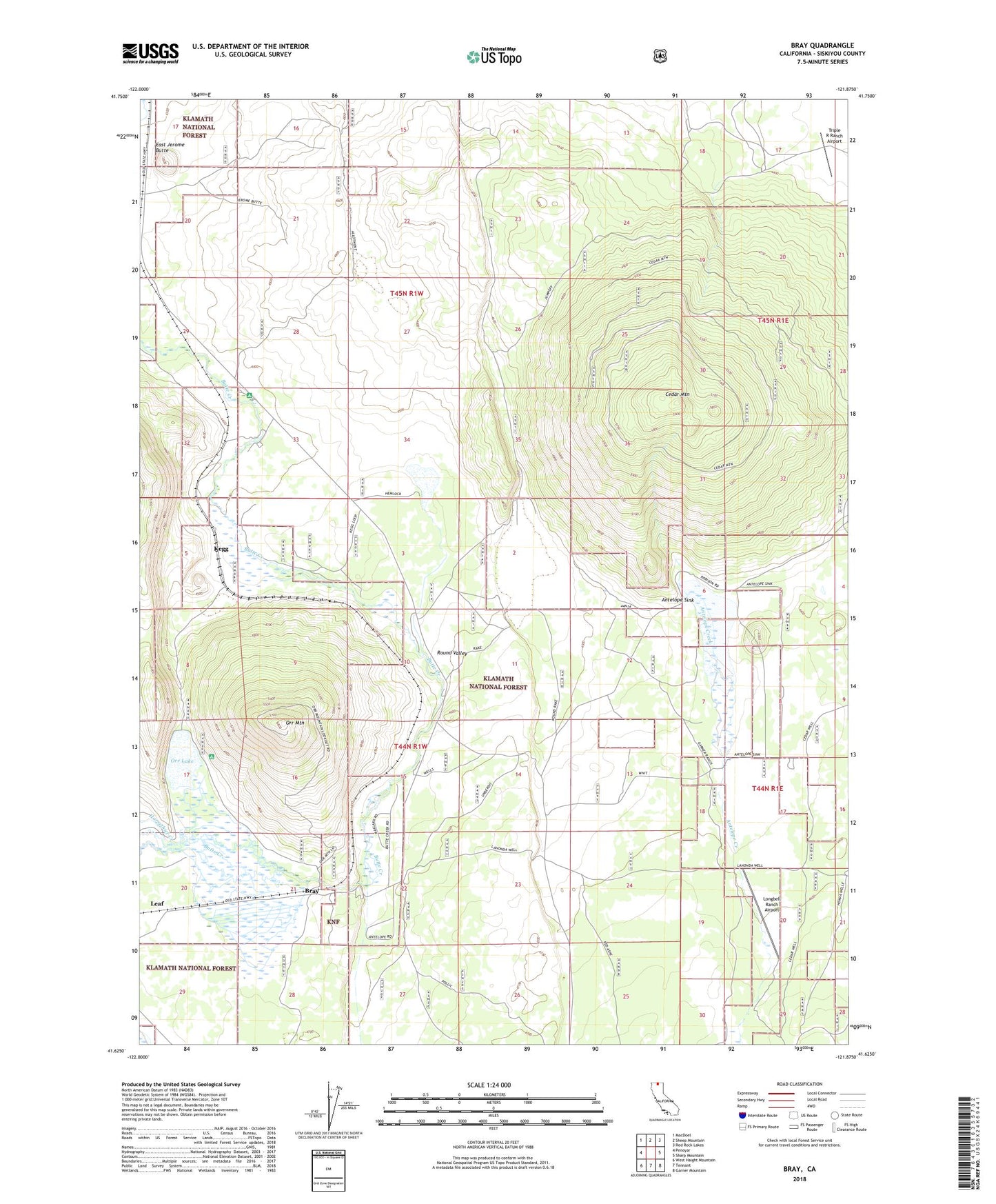Bray California US Topo Map Image