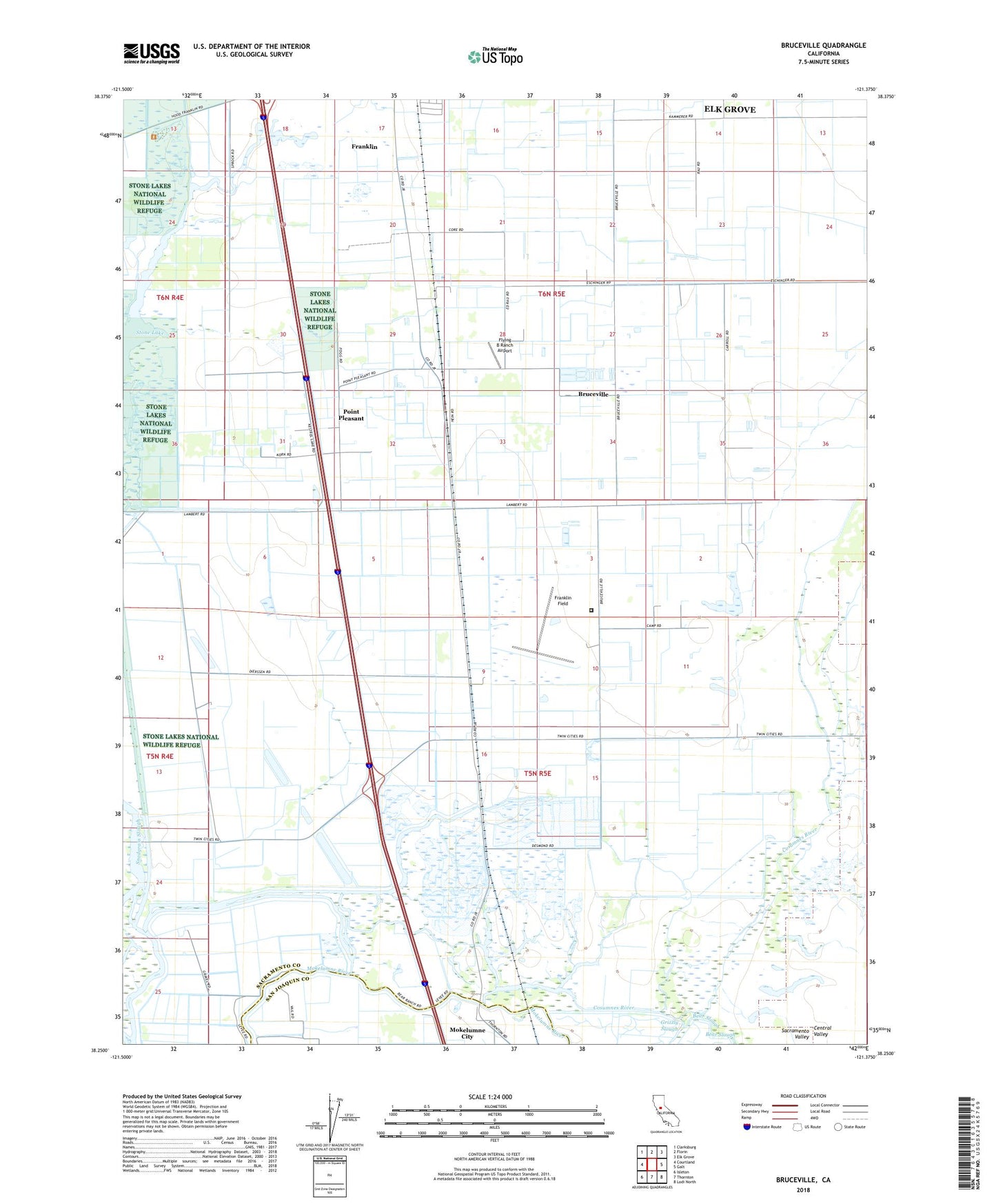 Bruceville California US Topo Map Image