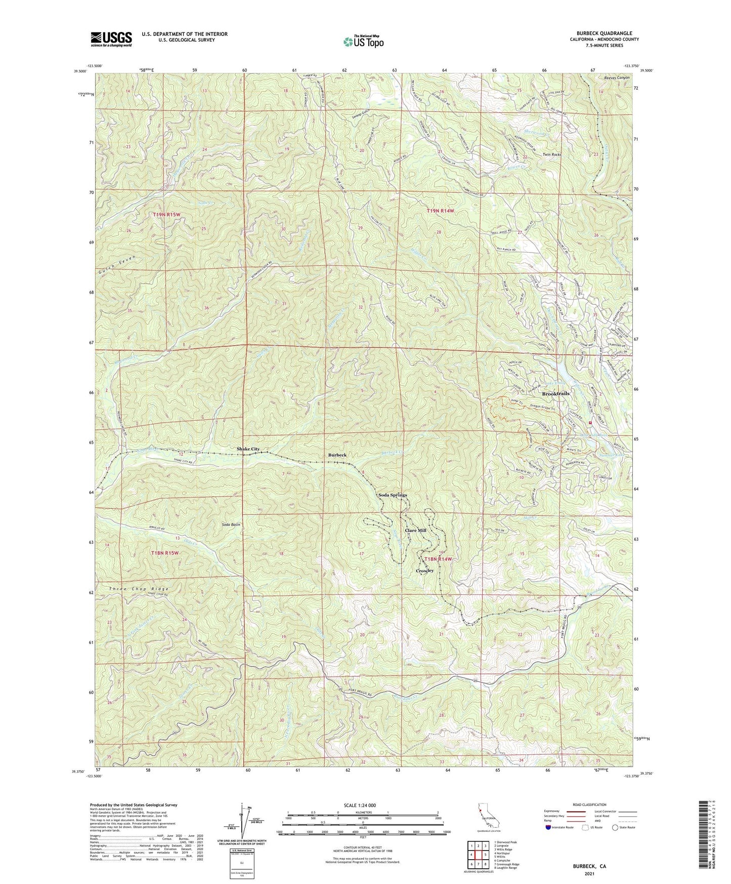 Burbeck California US Topo Map Image