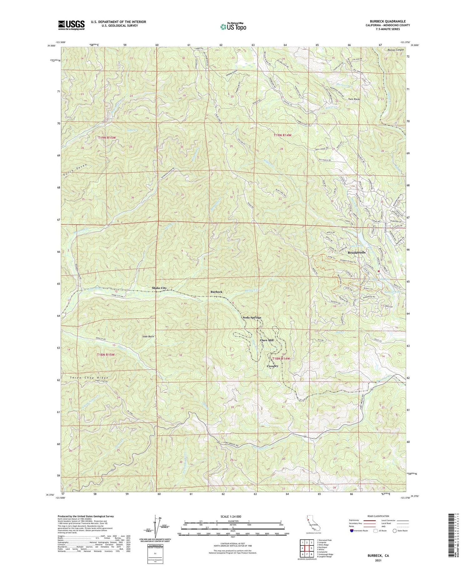 Burbeck California US Topo Map Image
