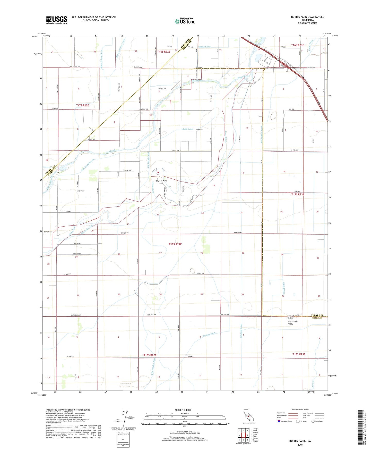 Burris Park California US Topo Map Image