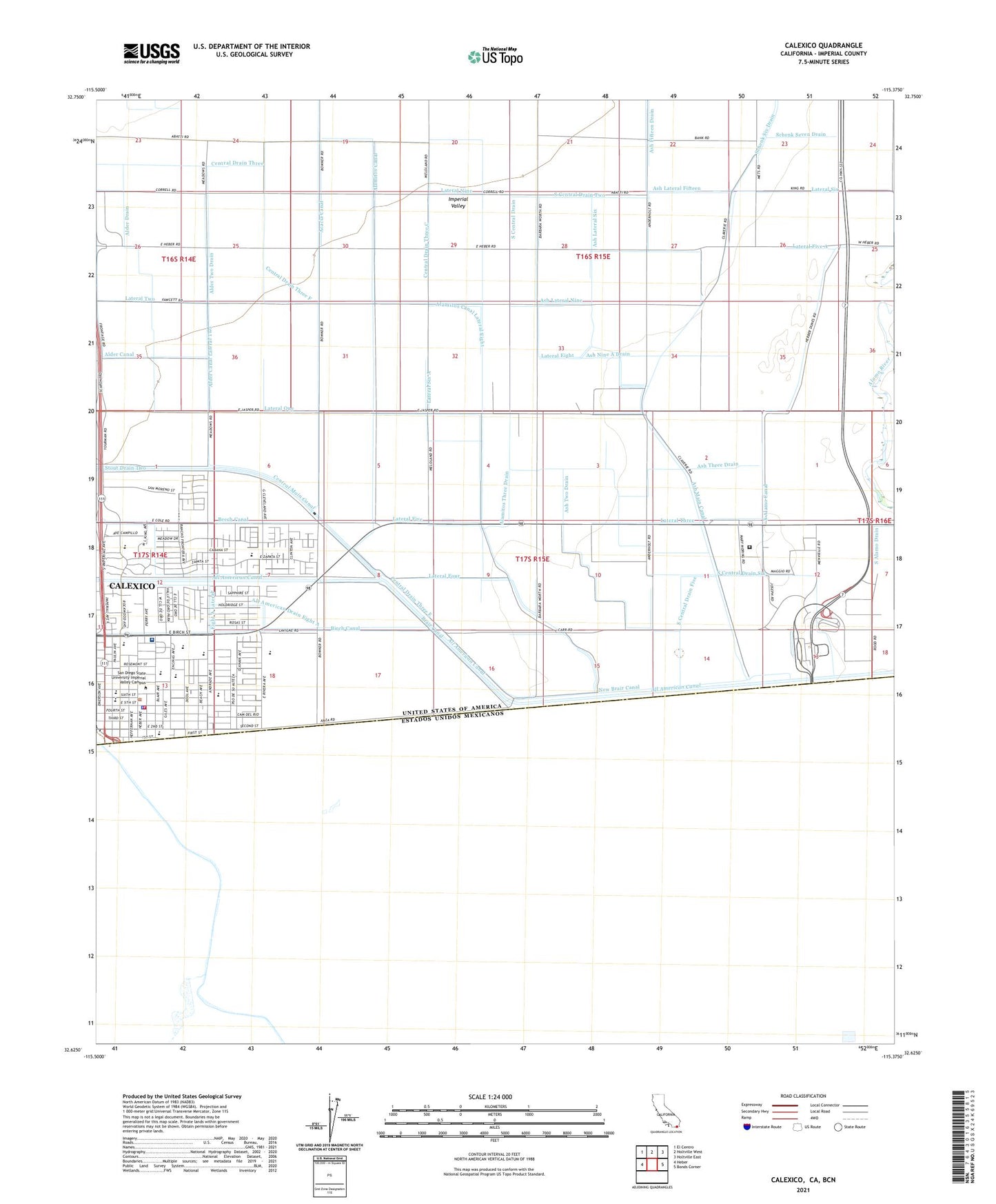 Calexico California US Topo Map Image