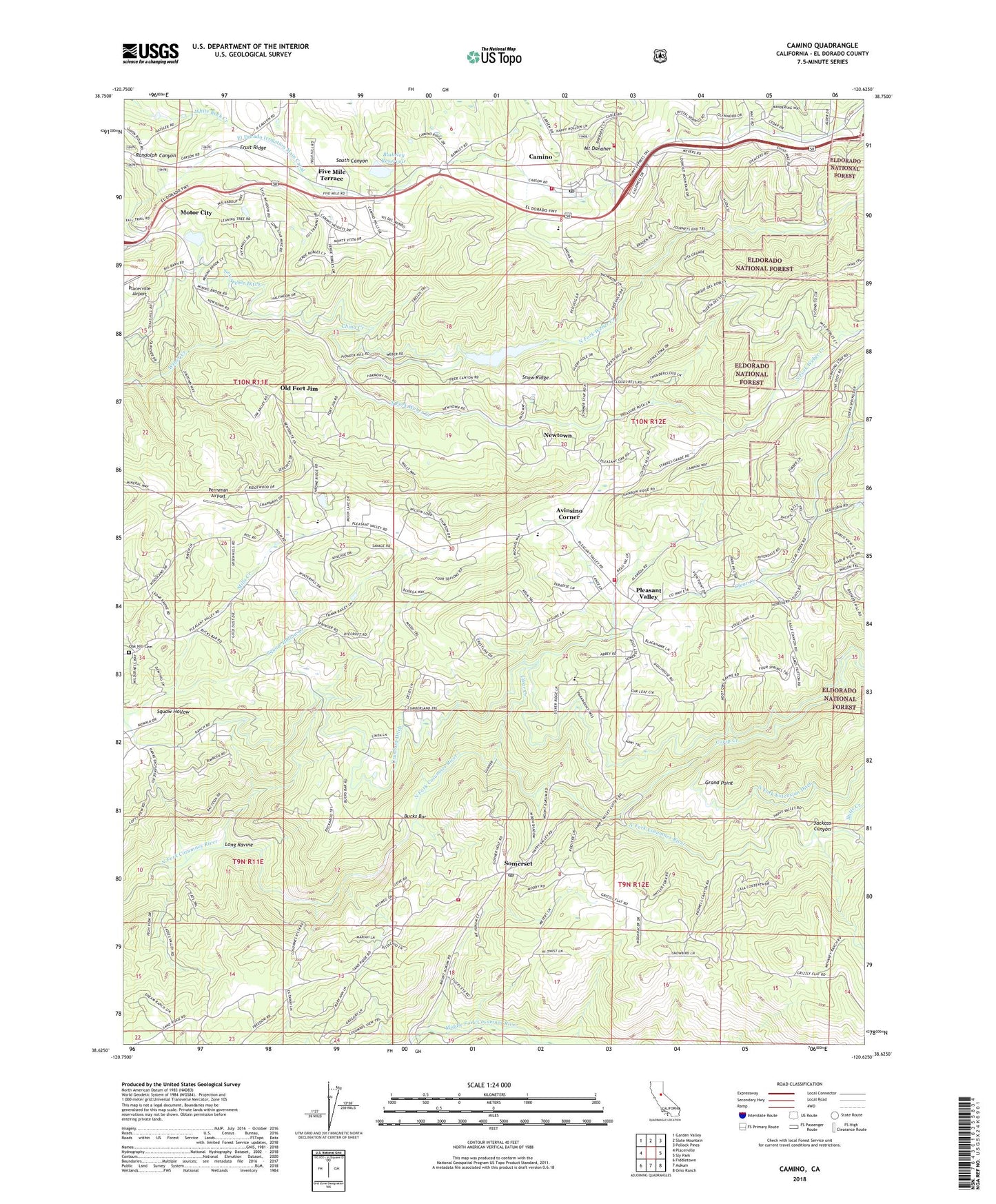 Camino California US Topo Map Image
