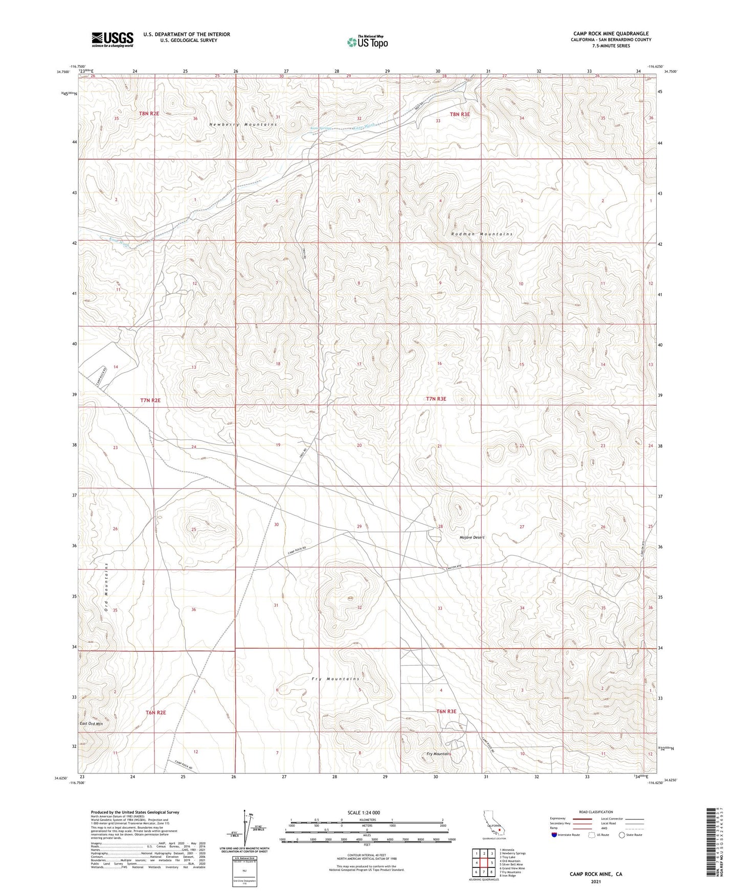 Camp Rock Mine California US Topo Map Image