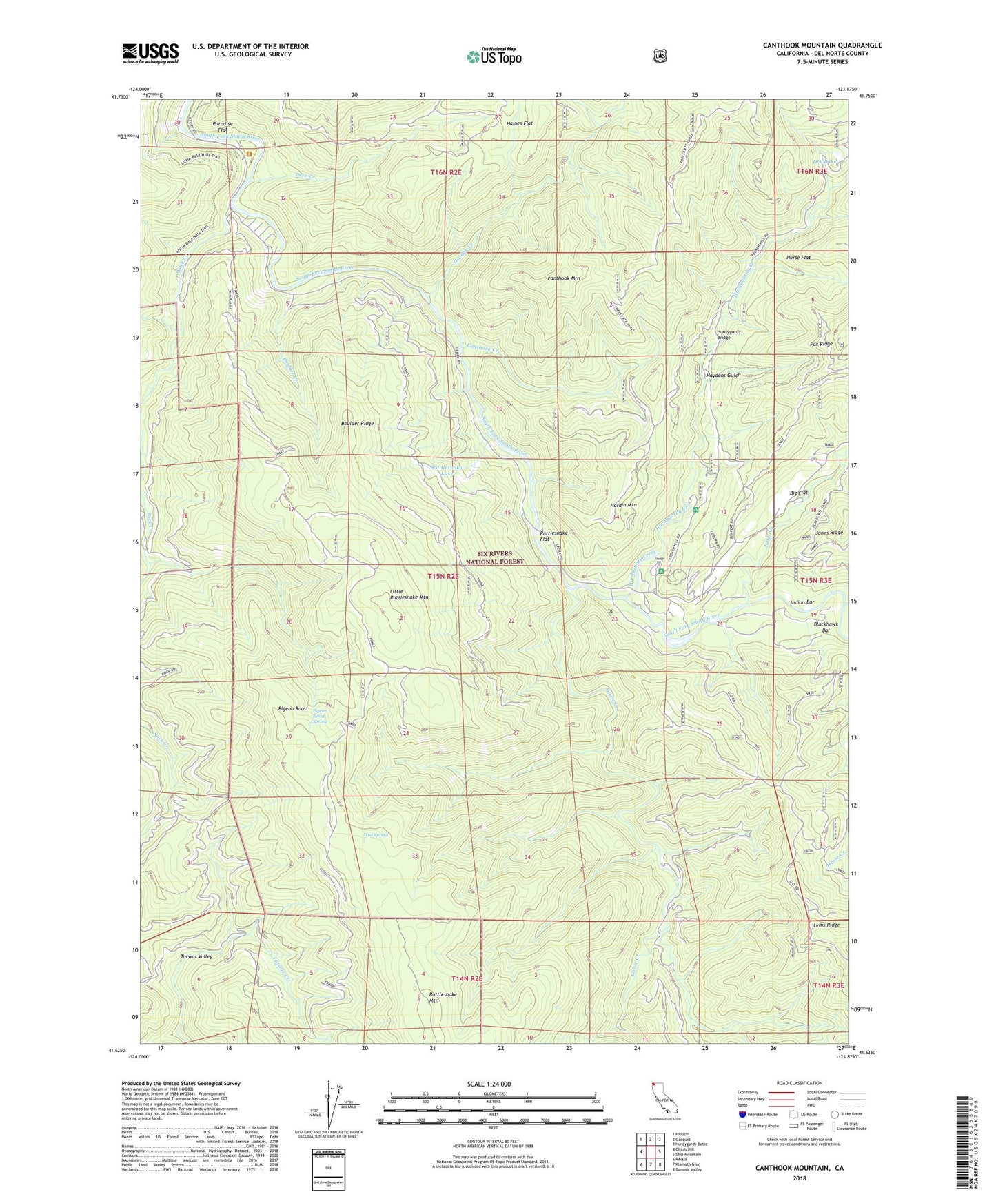 Canthook Mountain California US Topo Map Image