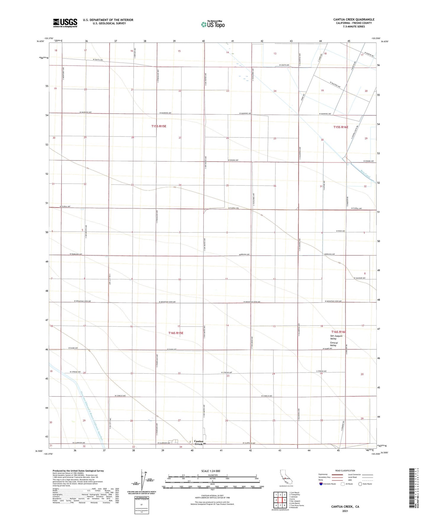 Cantua Creek California US Topo Map Image