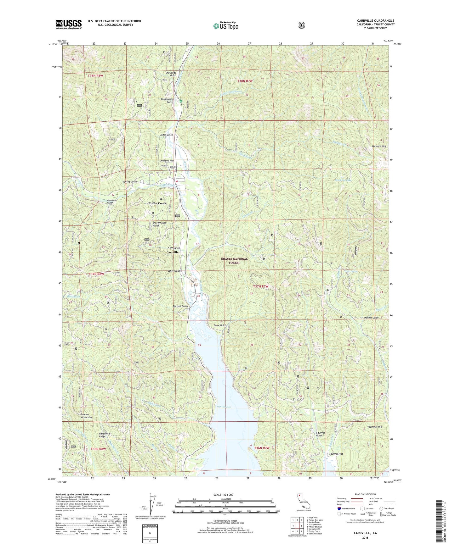 Carrville California US Topo Map Image
