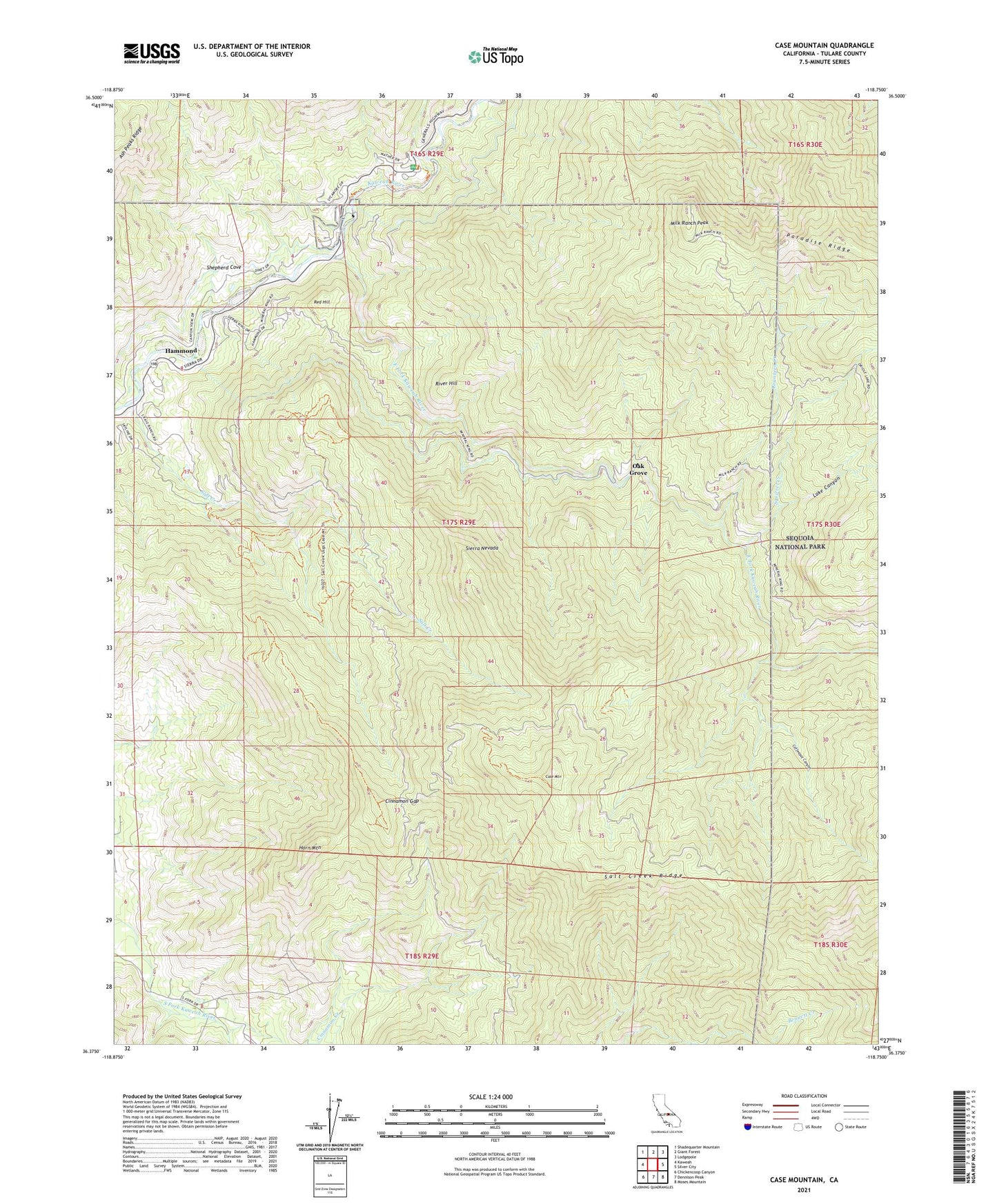 Case Mountain California US Topo Map Image
