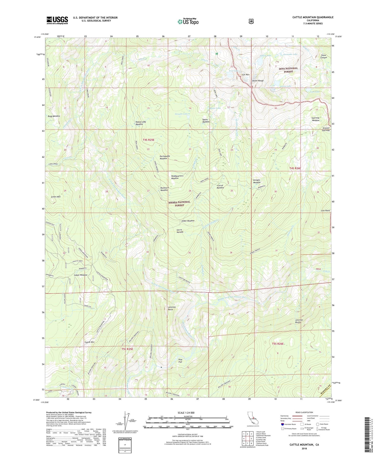 Cattle Mountain California US Topo Map Image