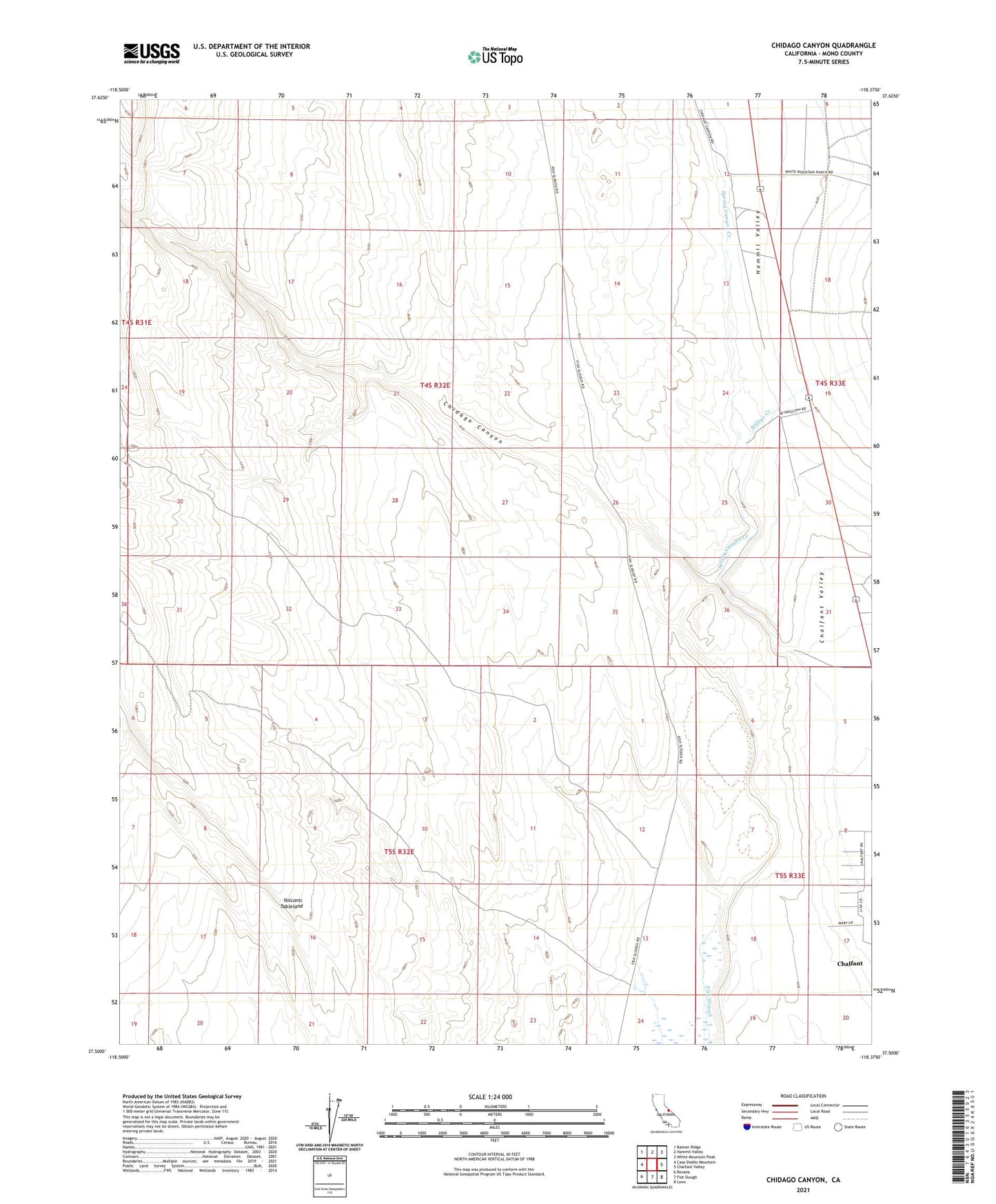 Chidago Canyon California US Topo Map Image