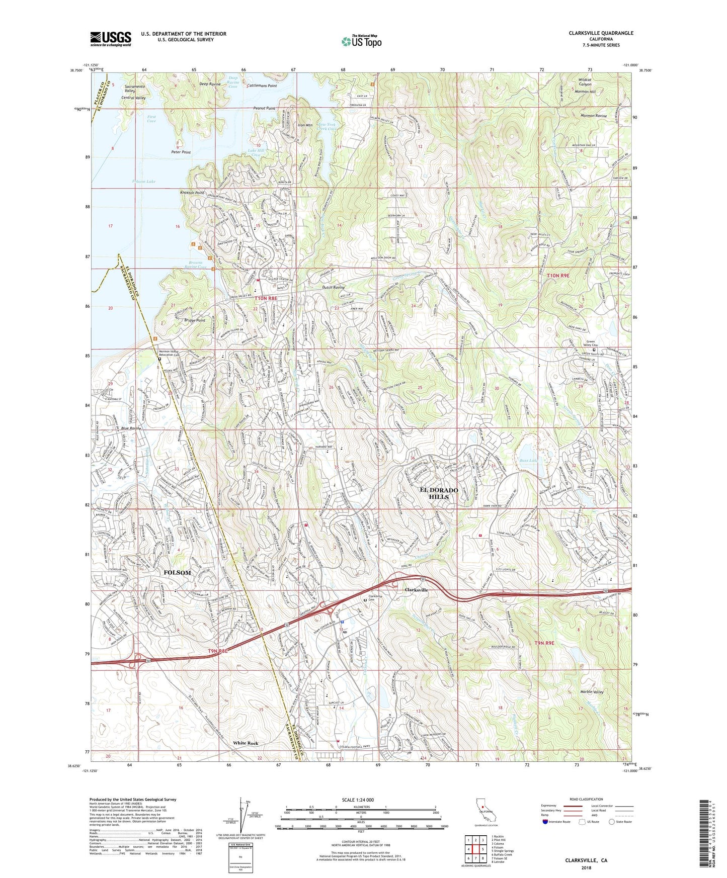 Clarksville California US Topo Map Image