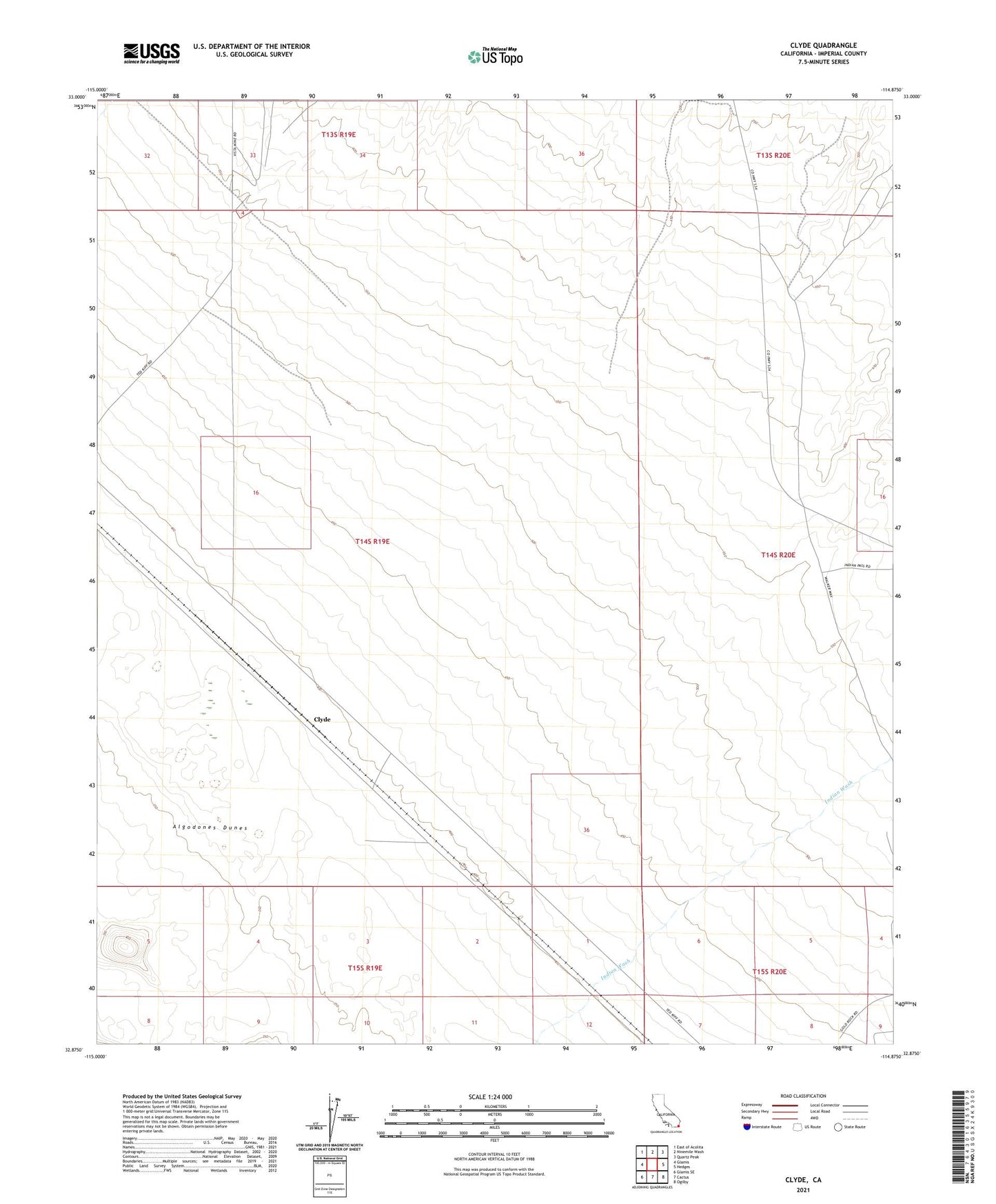 Clyde California US Topo Map Image